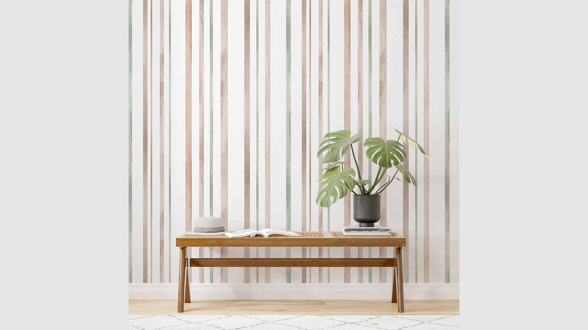 Modern Striped Wallpaper with Neutral Tones