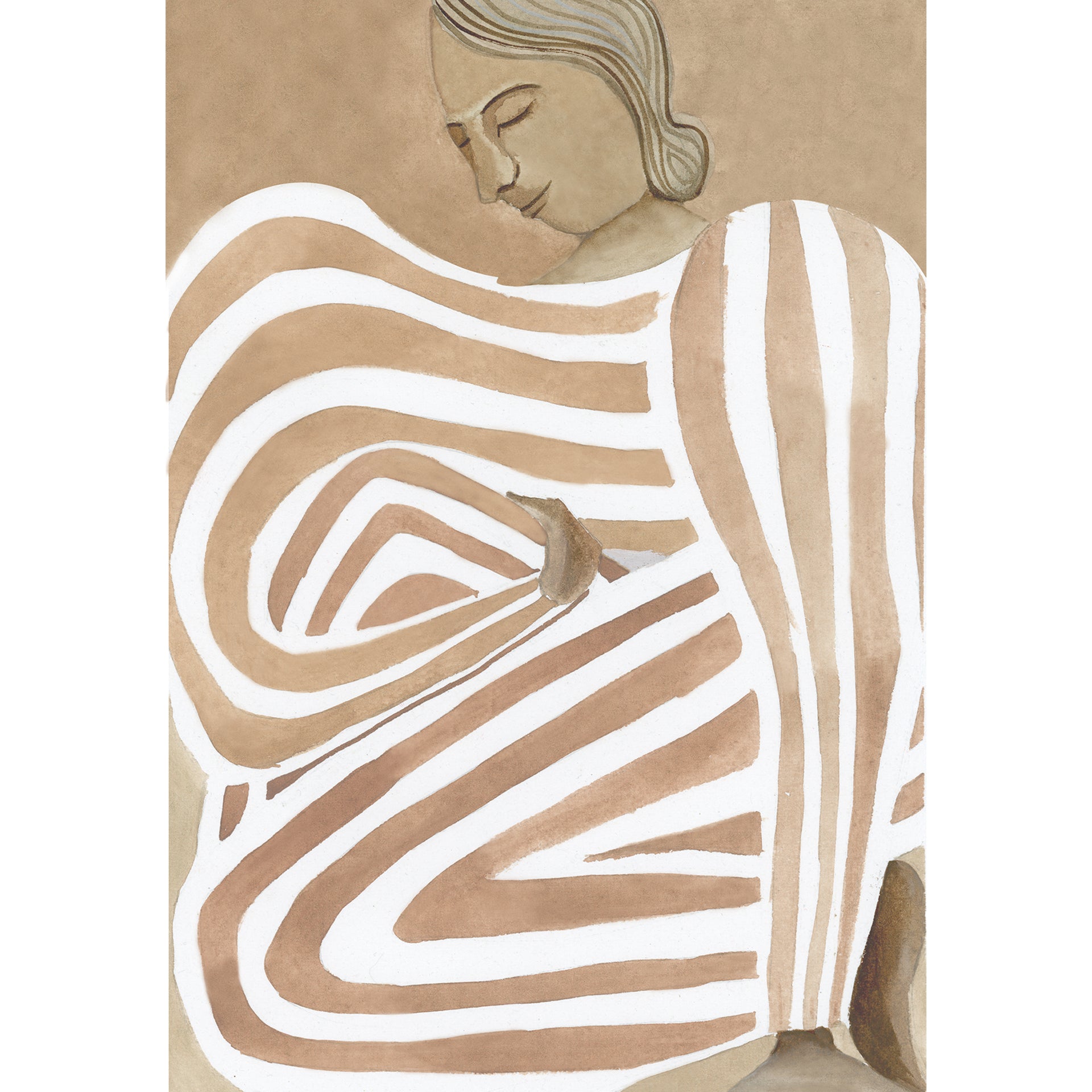 Modern Harmony: Abstract Wallpaper In Earthy Tones