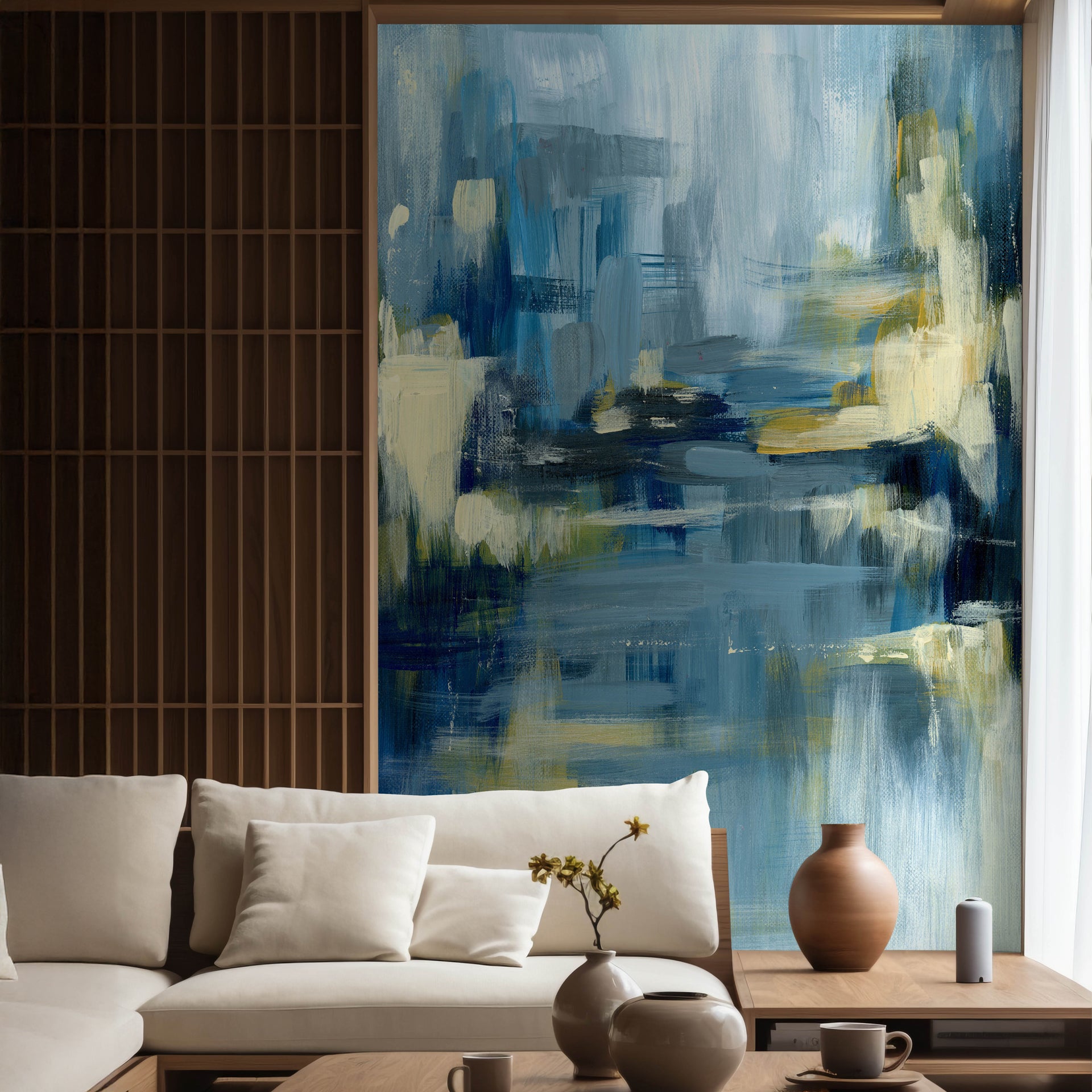 White Accents: Abstract Wallpaper For Modern Interiors
