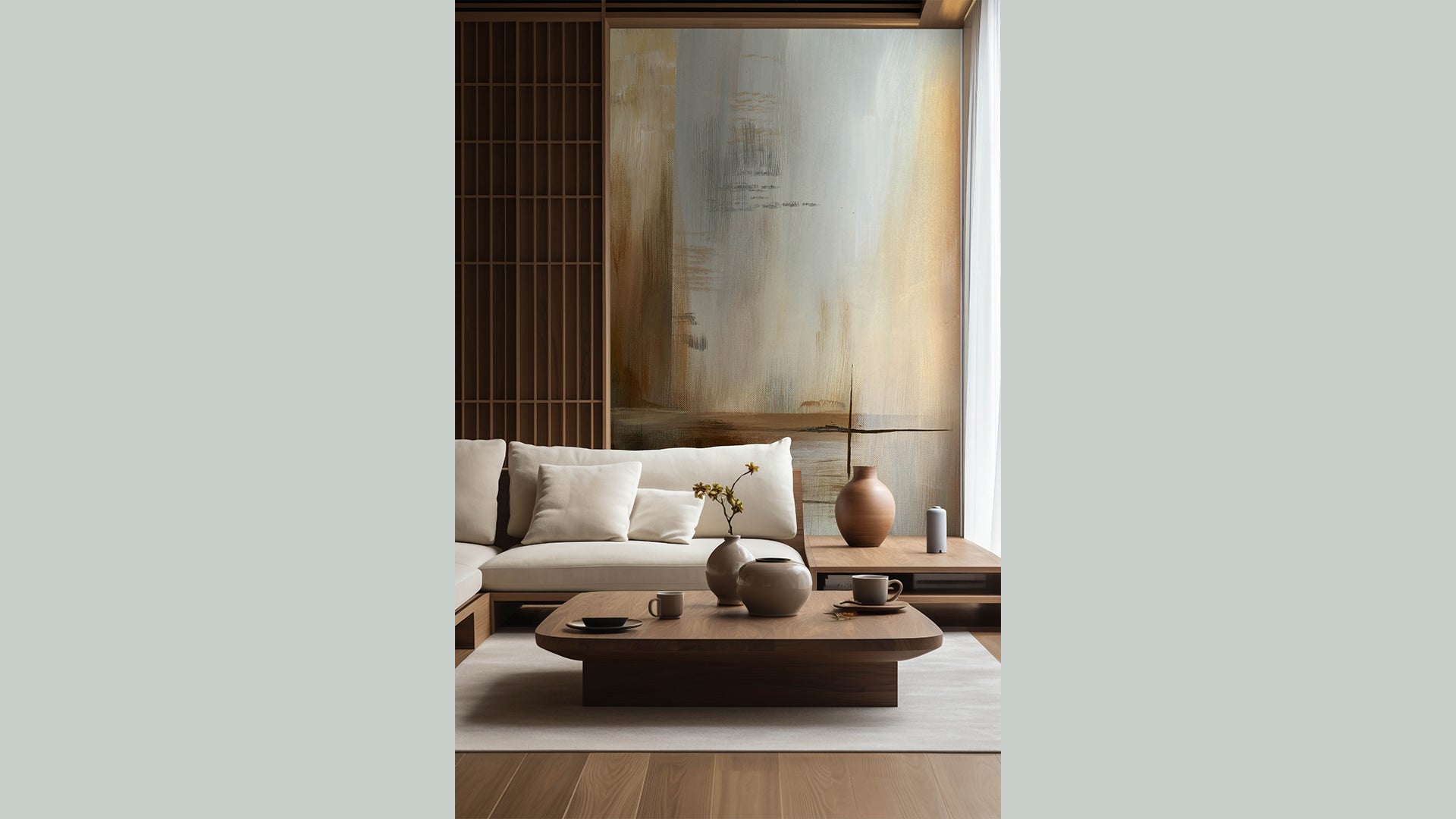 Sleek  Modern Abstract Wallpaper with Neutral Tones