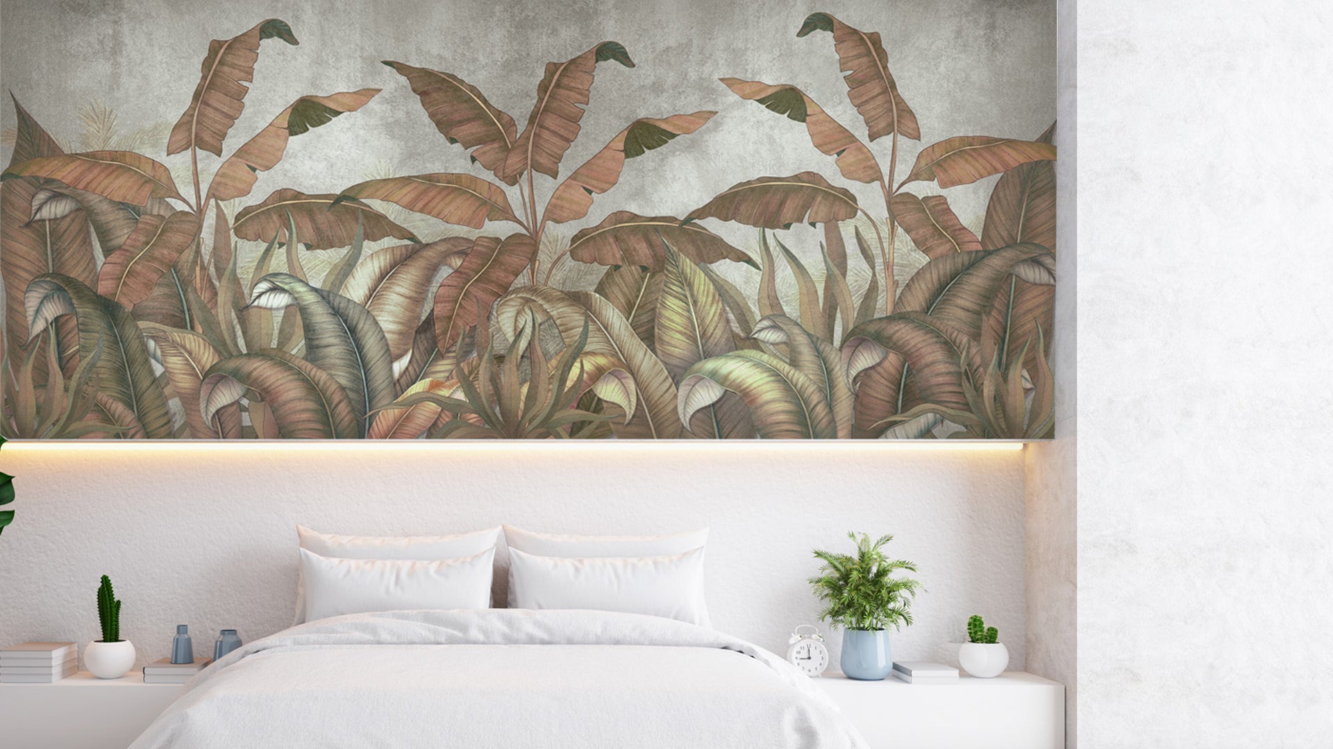 Vintage Banana Leaves Wallpaper for Room