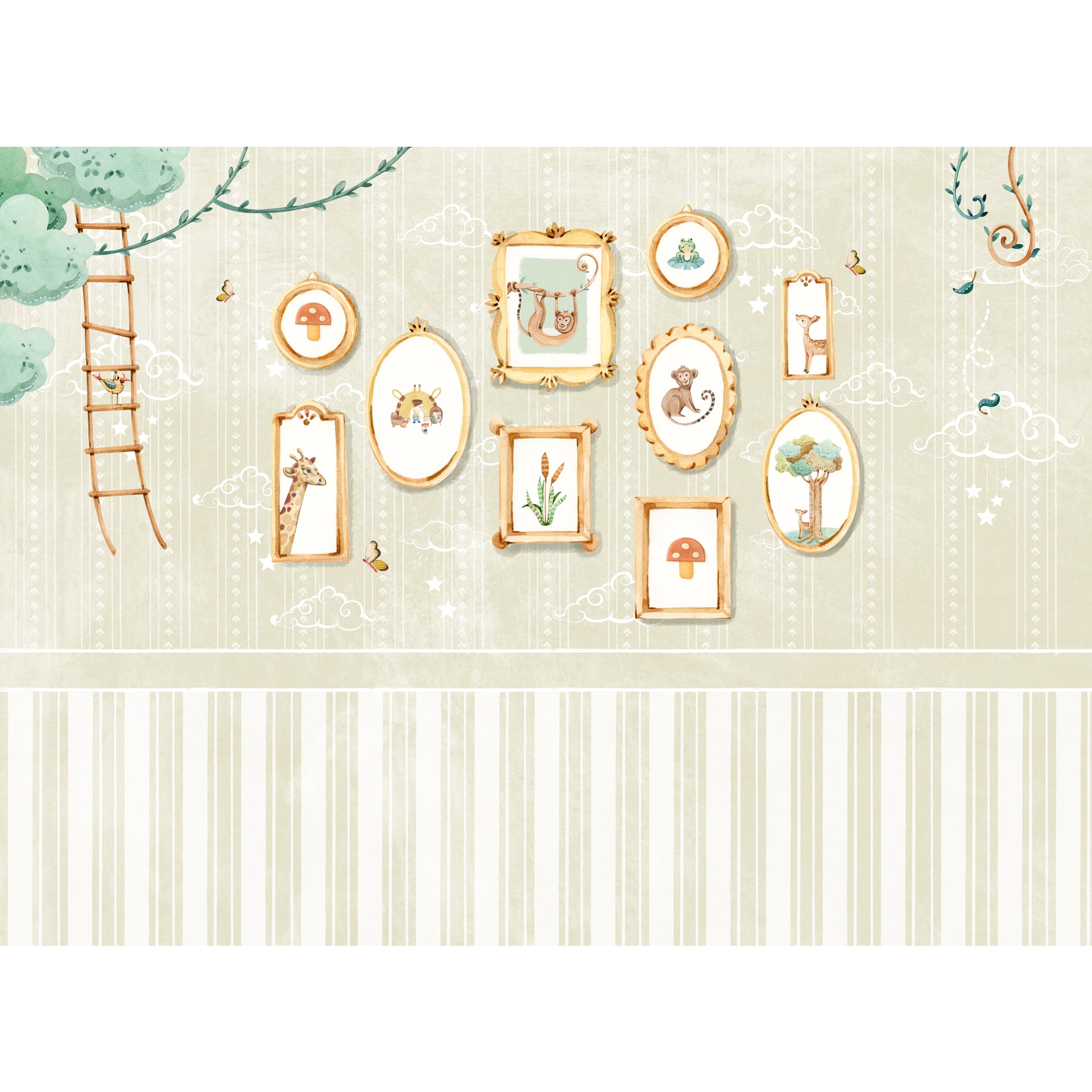 Charming Nursery Wall Art With Animal Frames And Nature Motifs