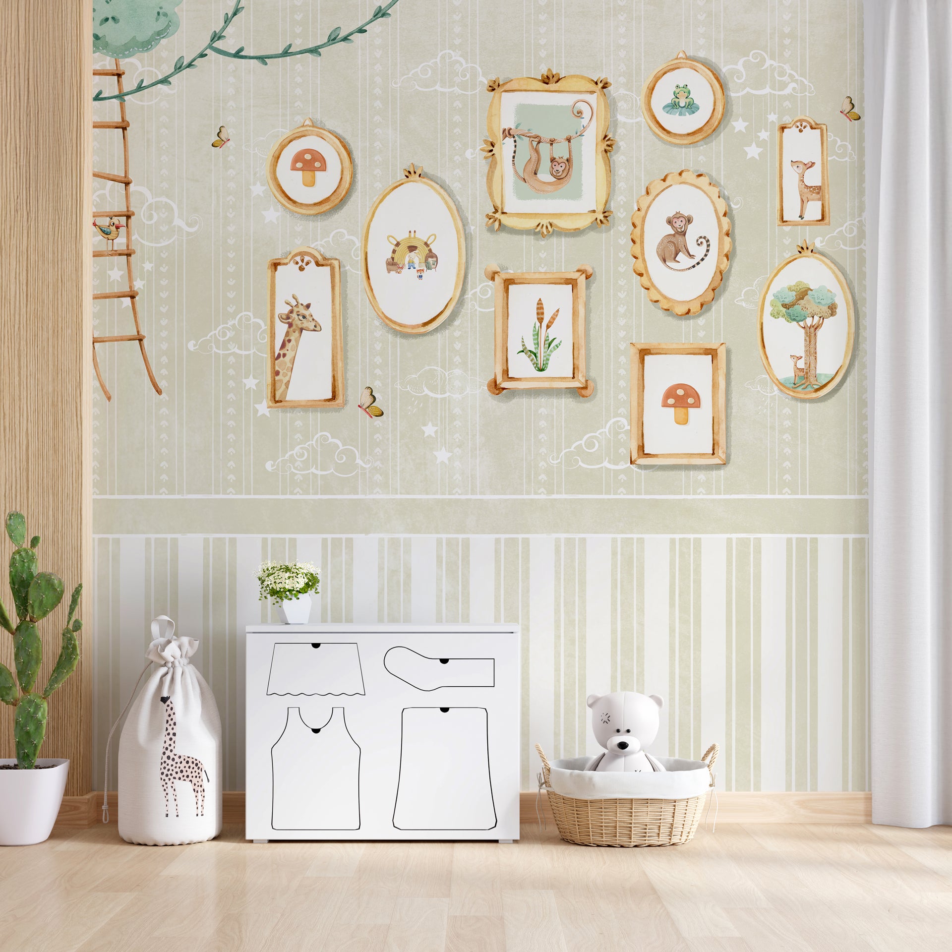 Charming Nursery Wall Art With Animal Frames And Nature Motifs