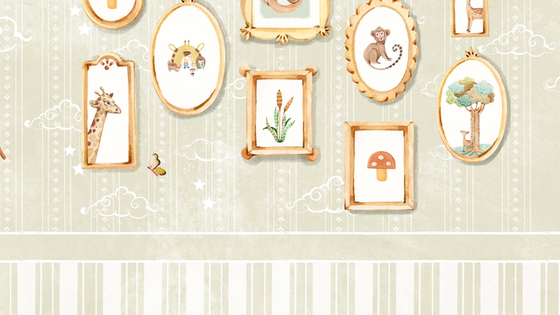 Charming Nursery Wall Art With Animal Frames And Nature Motifs