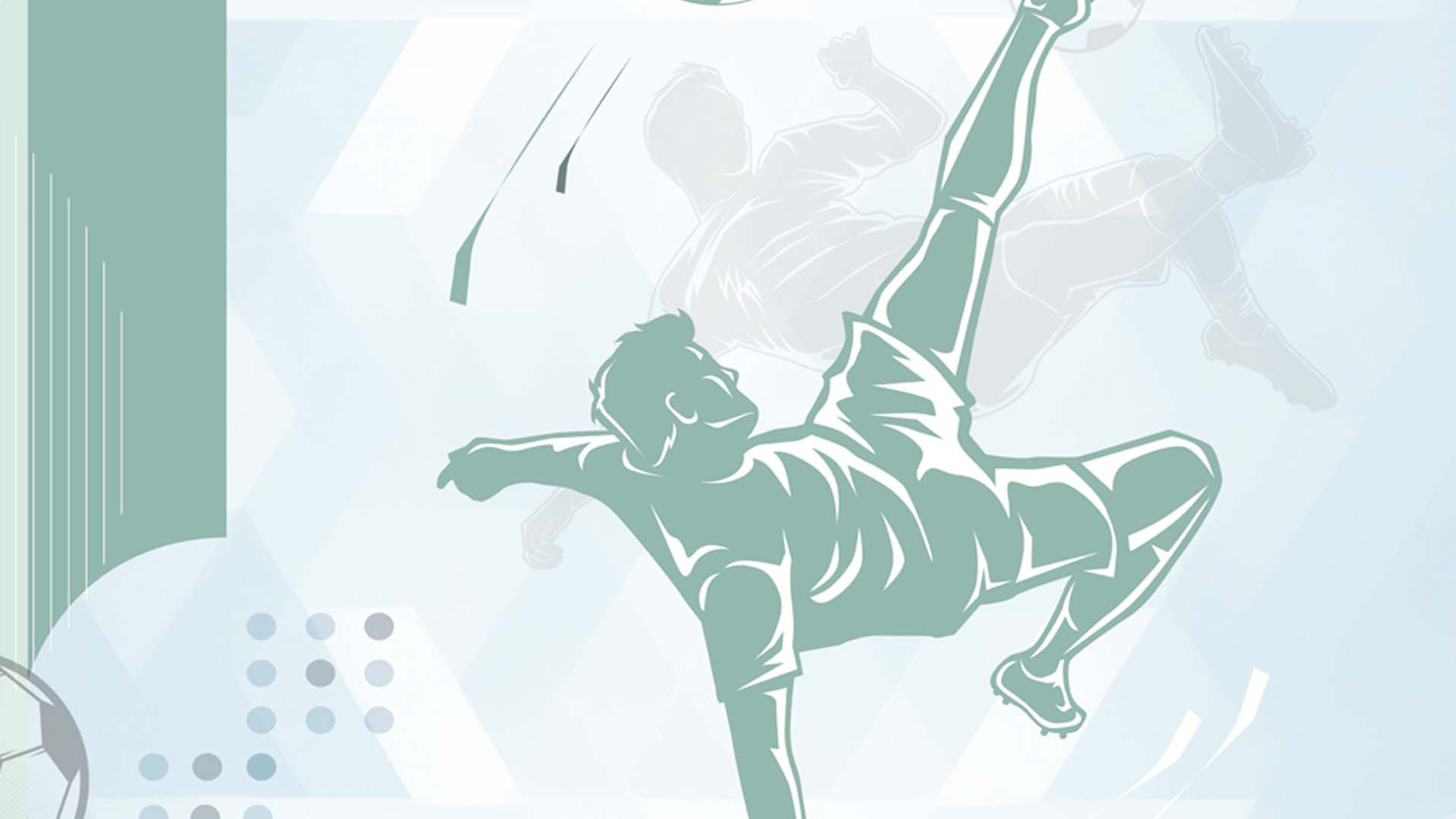 Dynamic Abstract Illustration of Soccer Player Performing Bicycle Kick