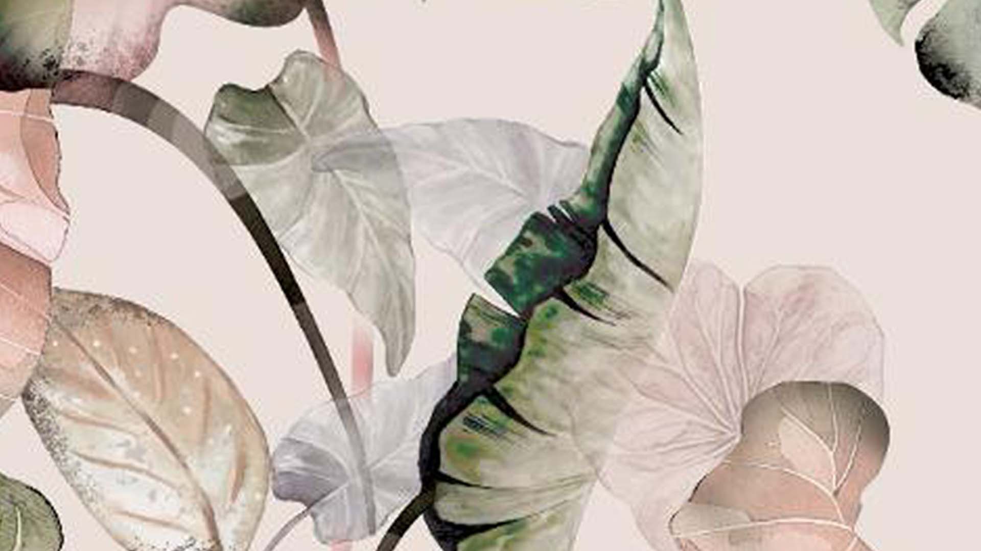 Elegant Tropicals-  Leafy Pattern With Soft Earthy Tones