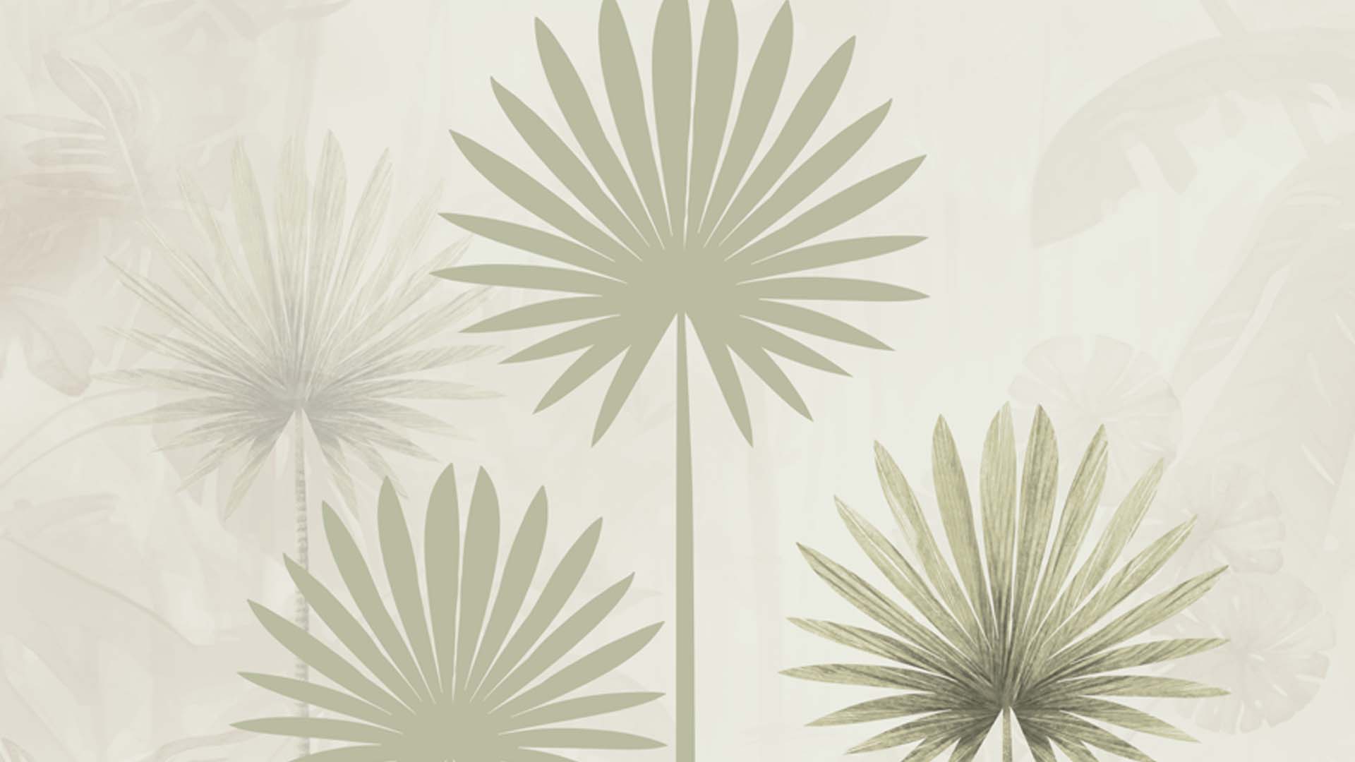 Elegant Green-  Subtle Beige Background with Bird Silhouettes