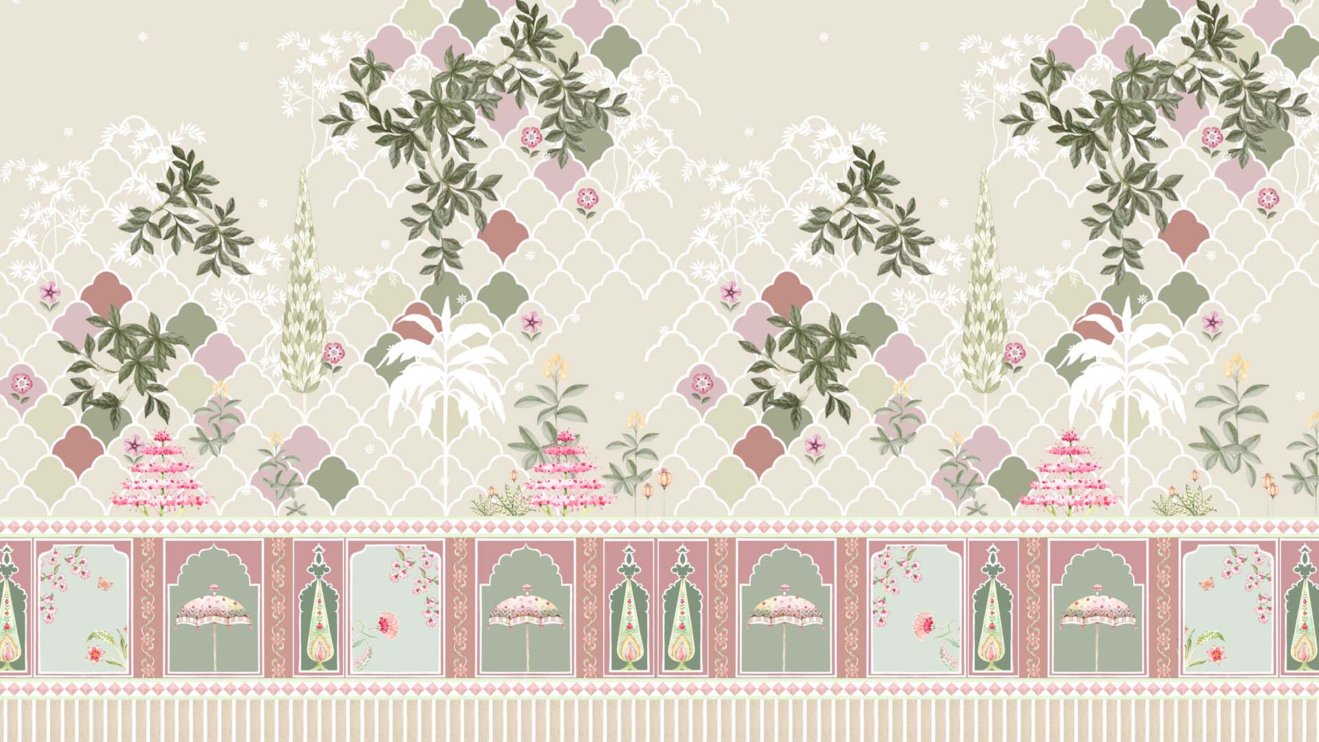 Mughal Symphony: Mughal Heritage Inspired Wallpaper
