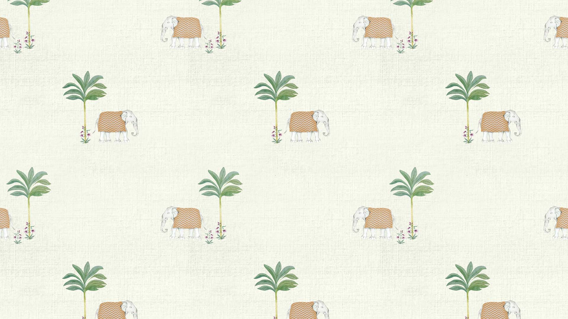 Trunk Tales: Tropical Inspired Wallpaper with Elephant Patterns