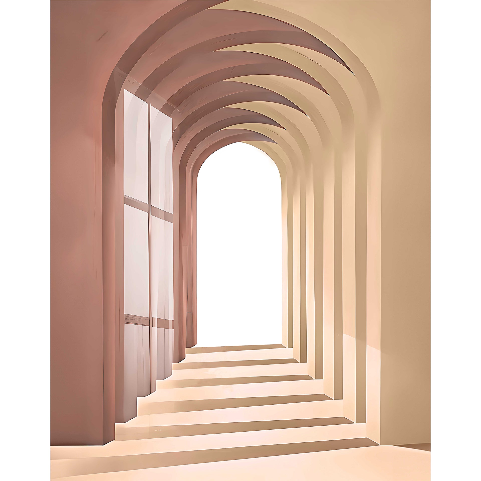 Elegant Archway: Warm Light and Contemporary Architectural Design