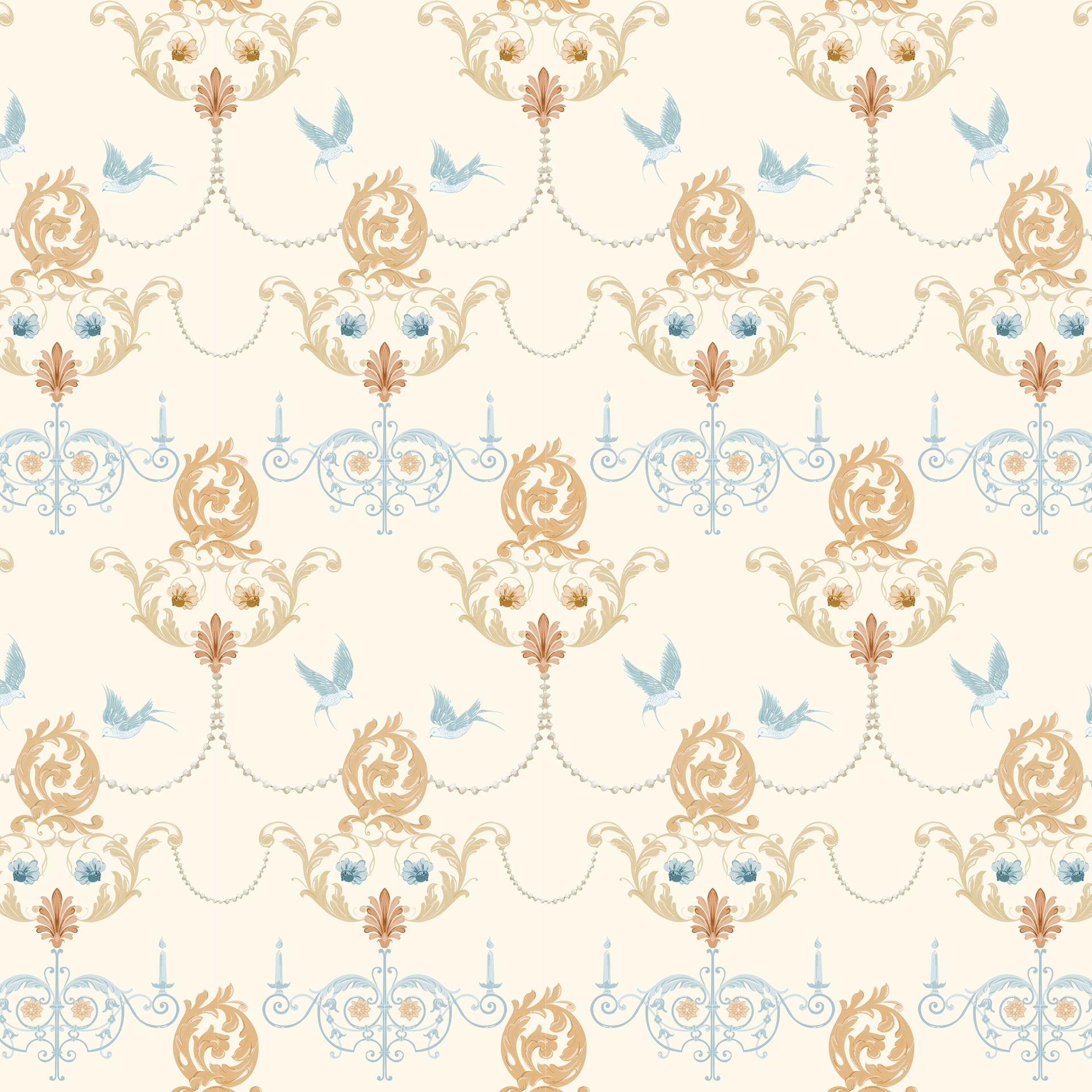 Candlelight Whisper: An elegant composition of decorative candles surrounded by scrolls, florals,
and ornamental frames
