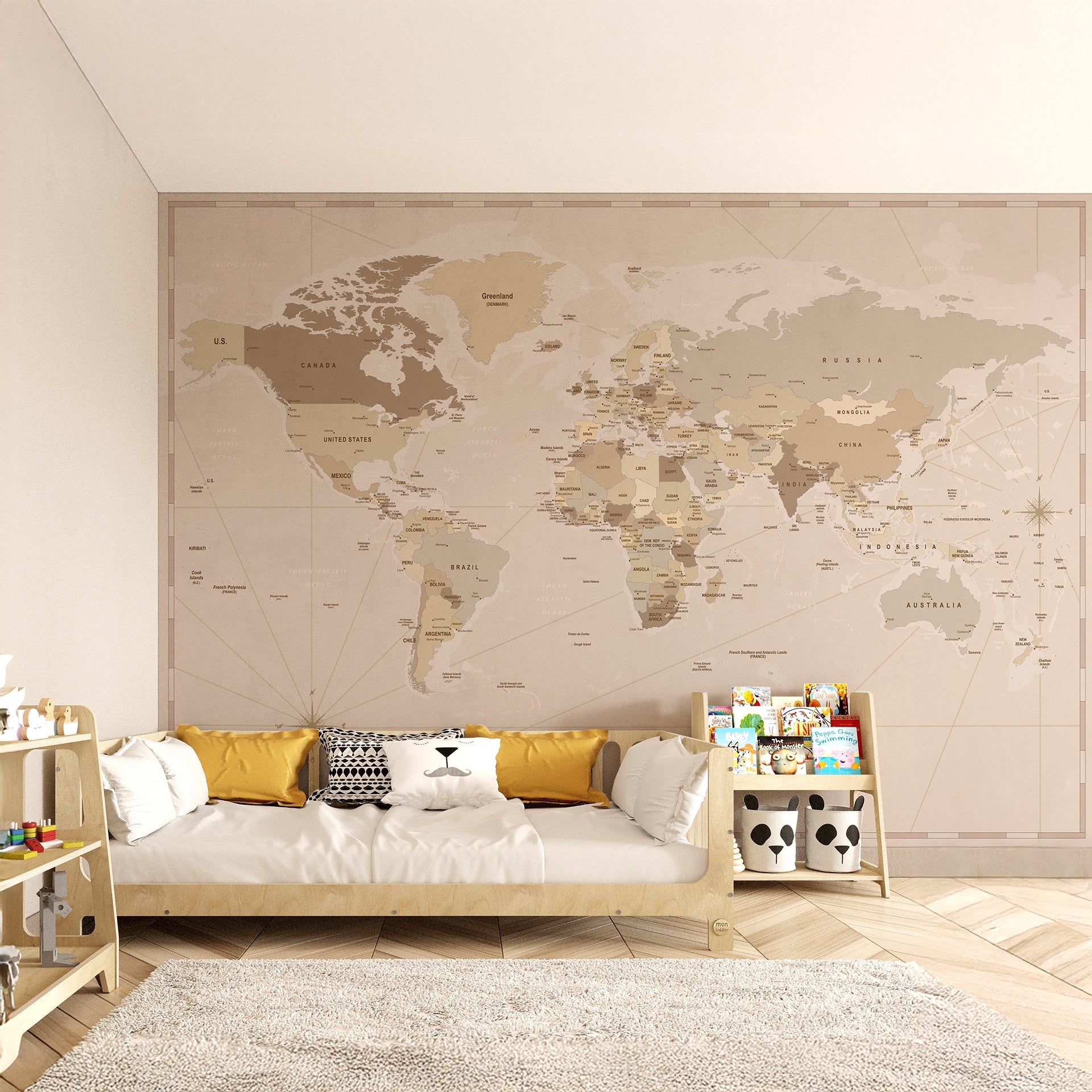 Vintage-World-Map: Vintage Beige World Map for Global Travel Inspiration