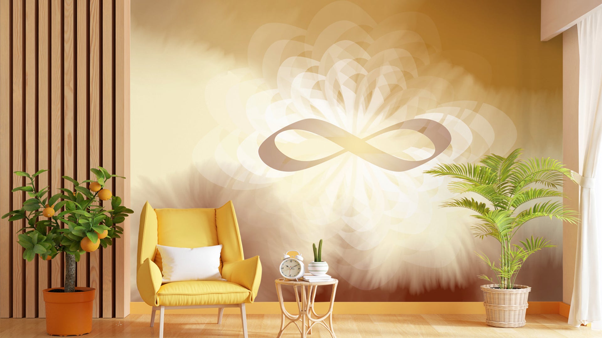 Anadi Ananta-Wallpaper with Soft Golden Hues