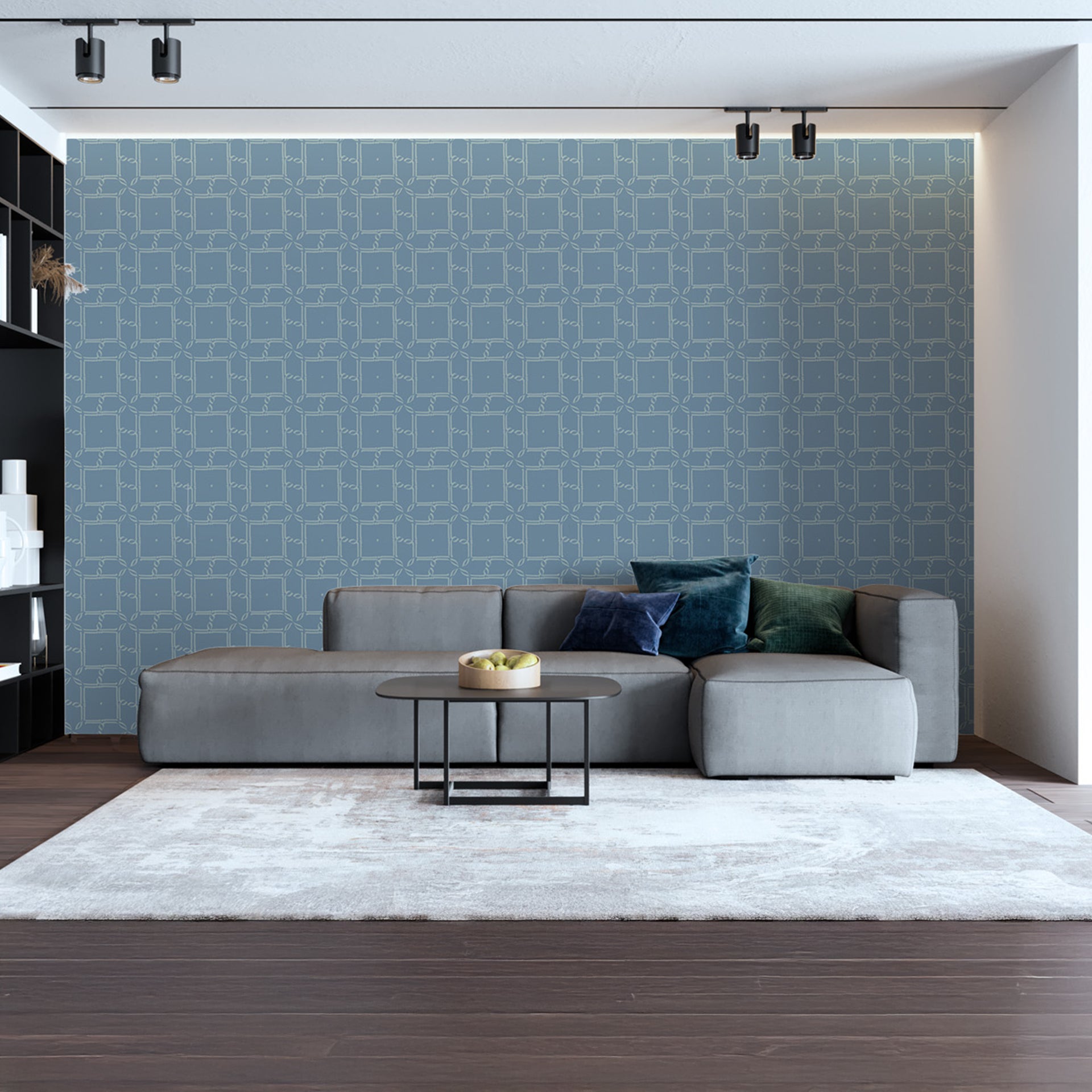 The Bond-Blue Geometric Wallpaper for Modern Interiors