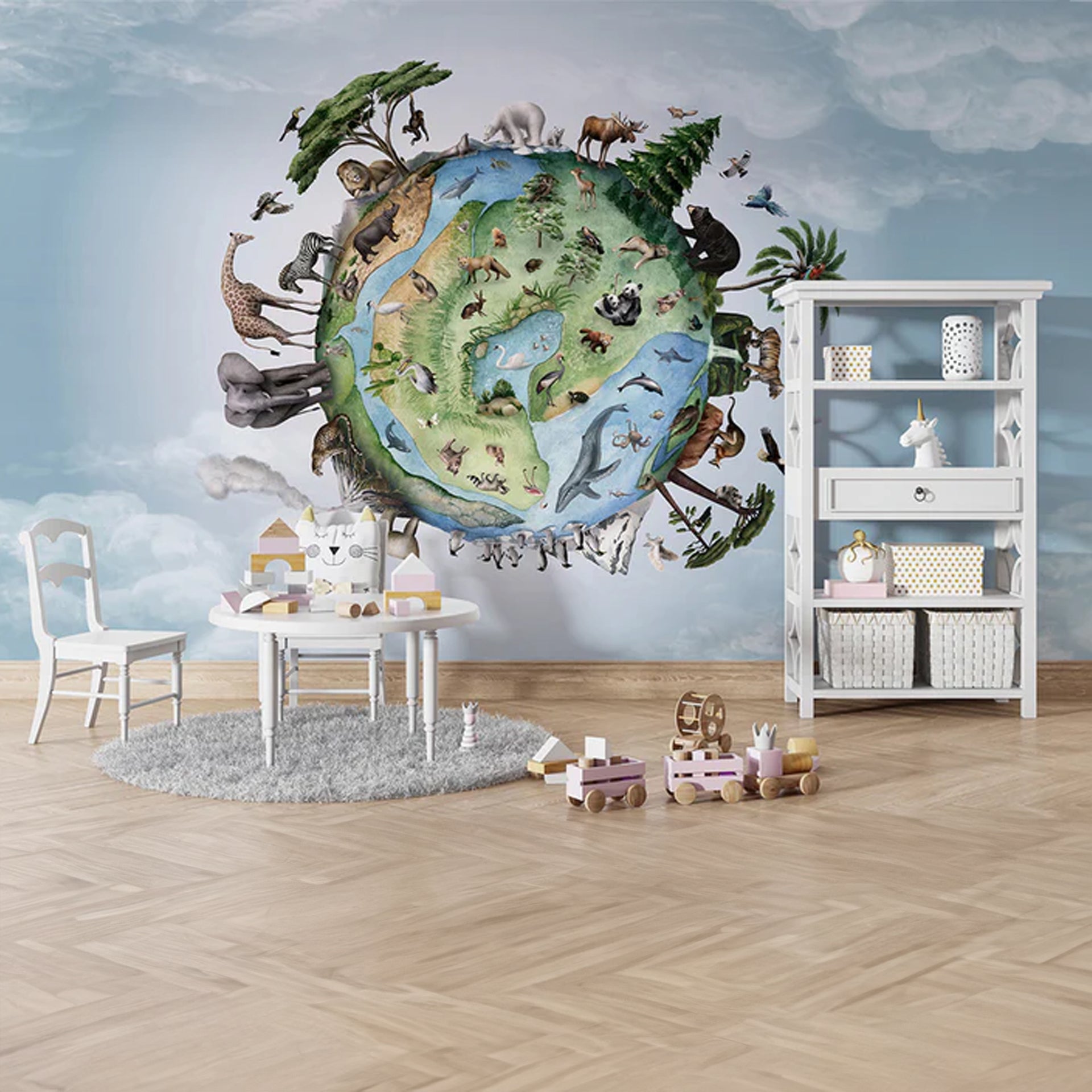 Animals-of-Earth: A Vibrant Planet Surrounded By Animals, Trees, And Ocean Life