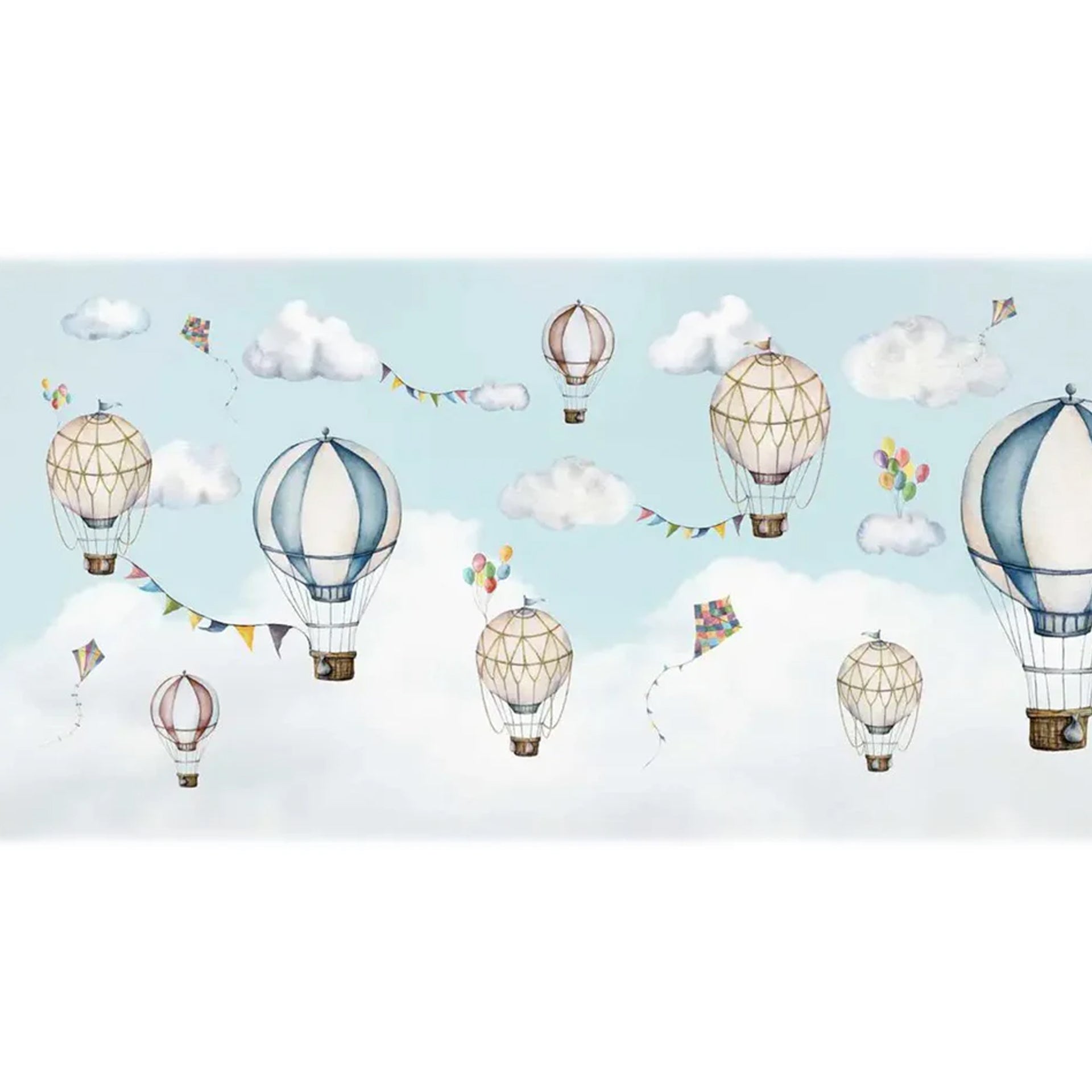 Balloon-Bonanza: Whimsical Hot Air Balloons Floating Across A Bright Sky