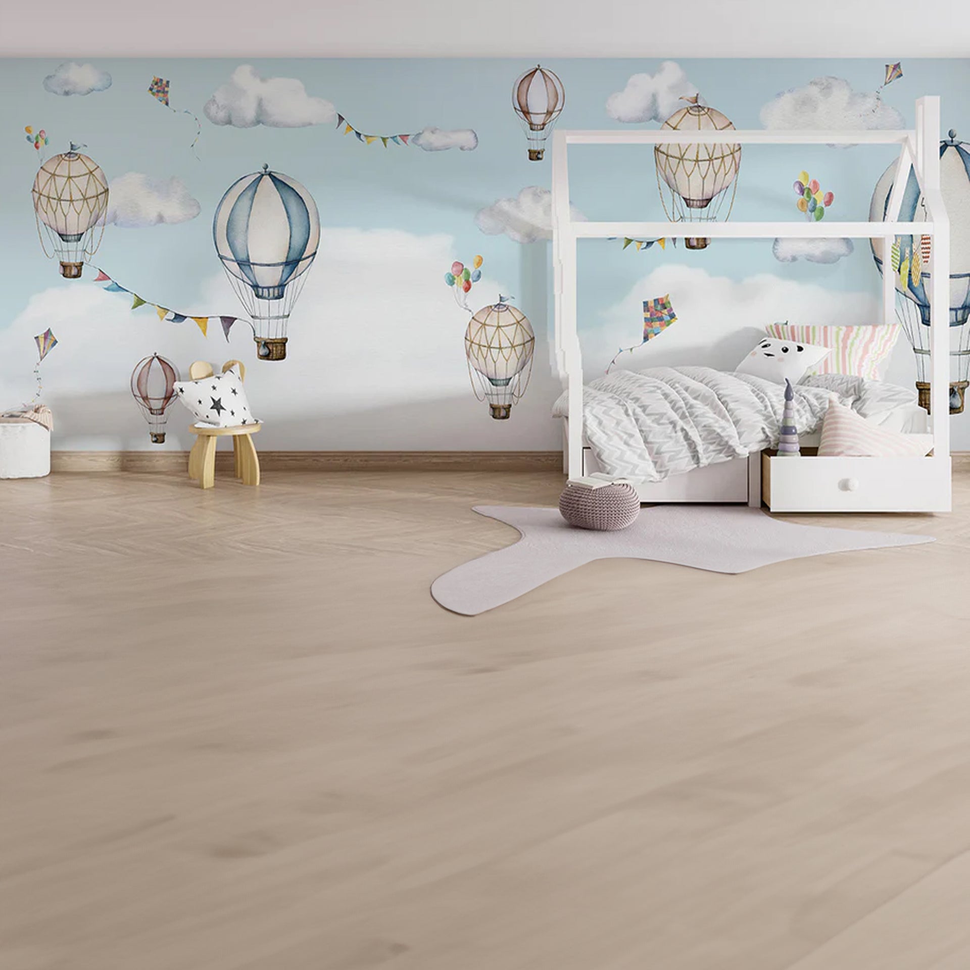 Balloon-Bonanza: Whimsical Hot Air Balloons Floating Across A Bright Sky