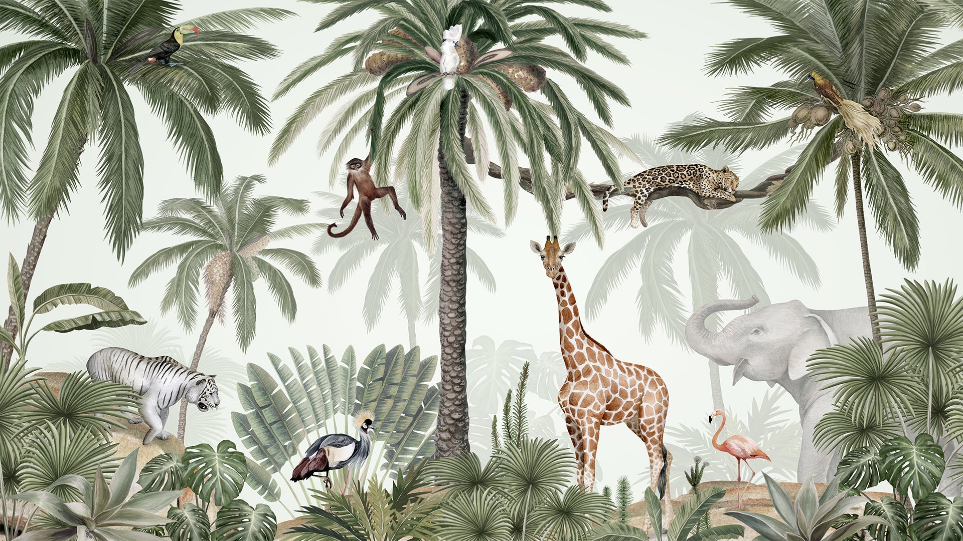 tropical animals wallpaper for kids