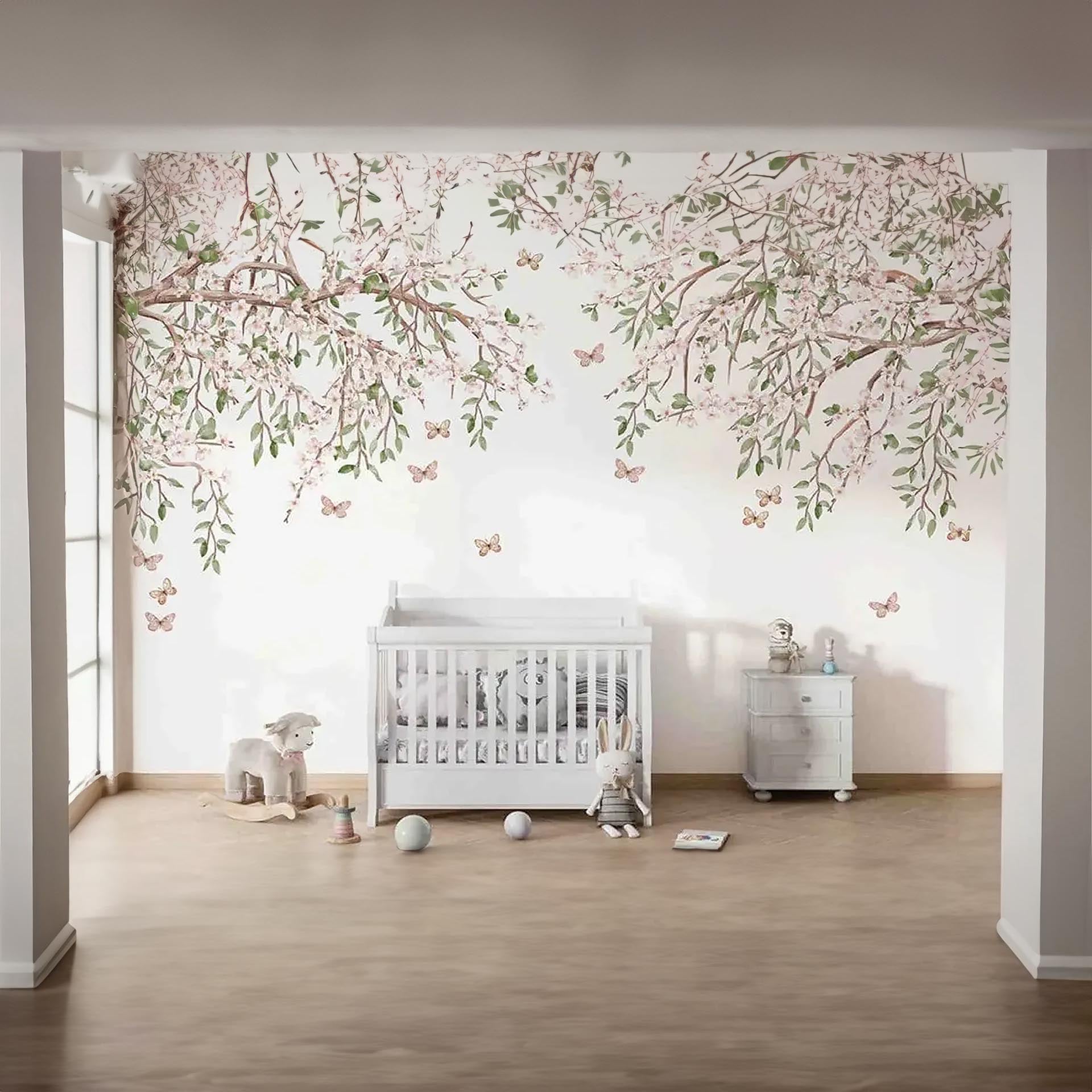 Adorned Spring Blossoms and Butterflies Wallpaper for Walls