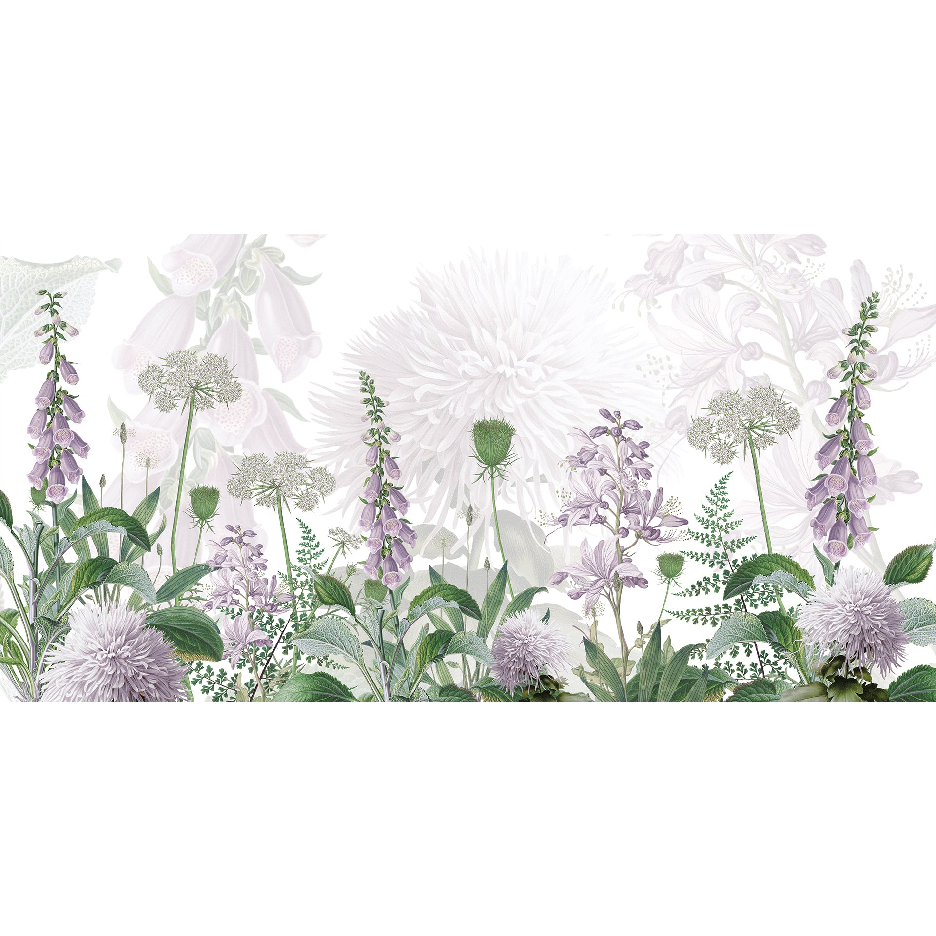 Elegant Bontanical Wallpaper with Purple Bossoms