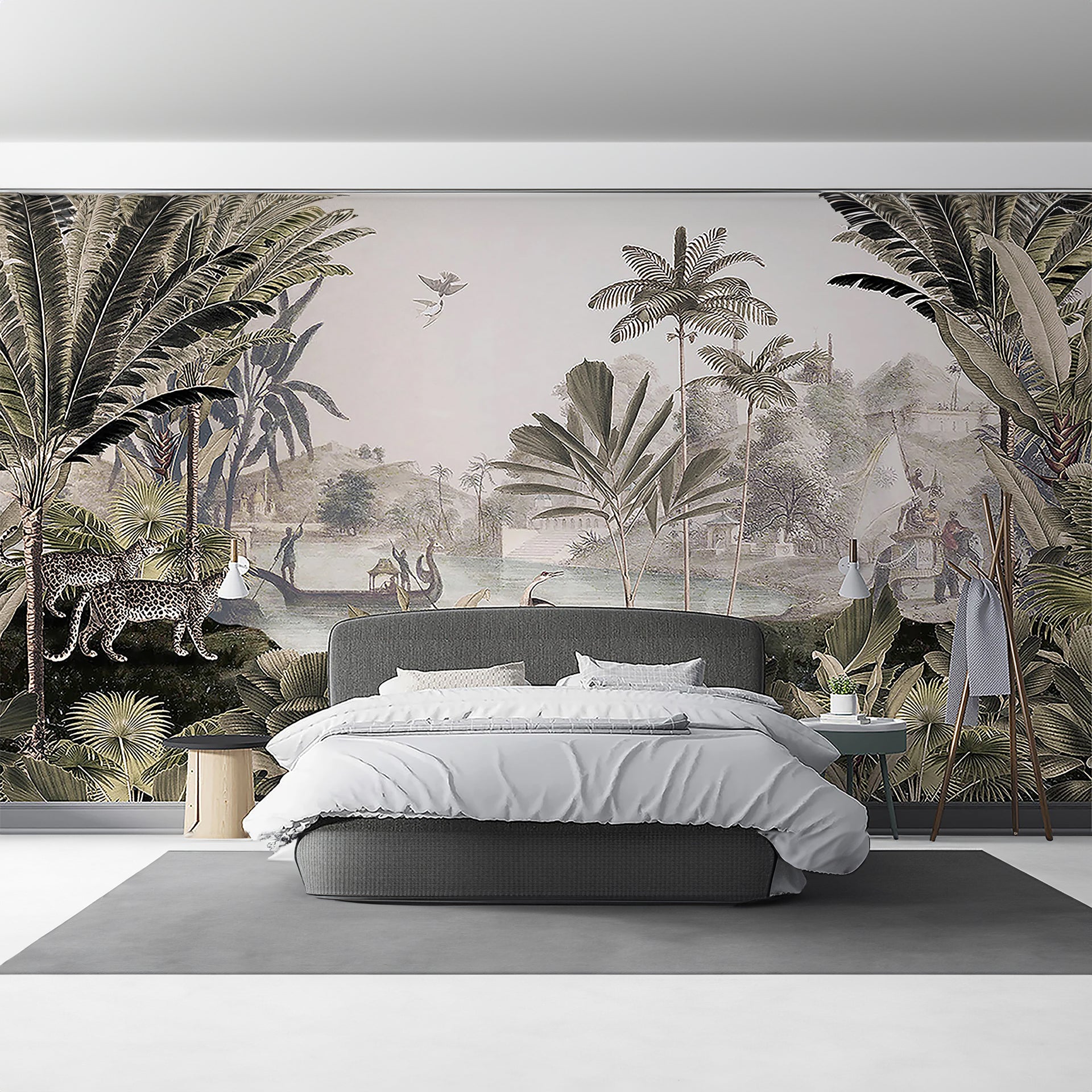 Dense Tropical forest Wallpaper with Leopards