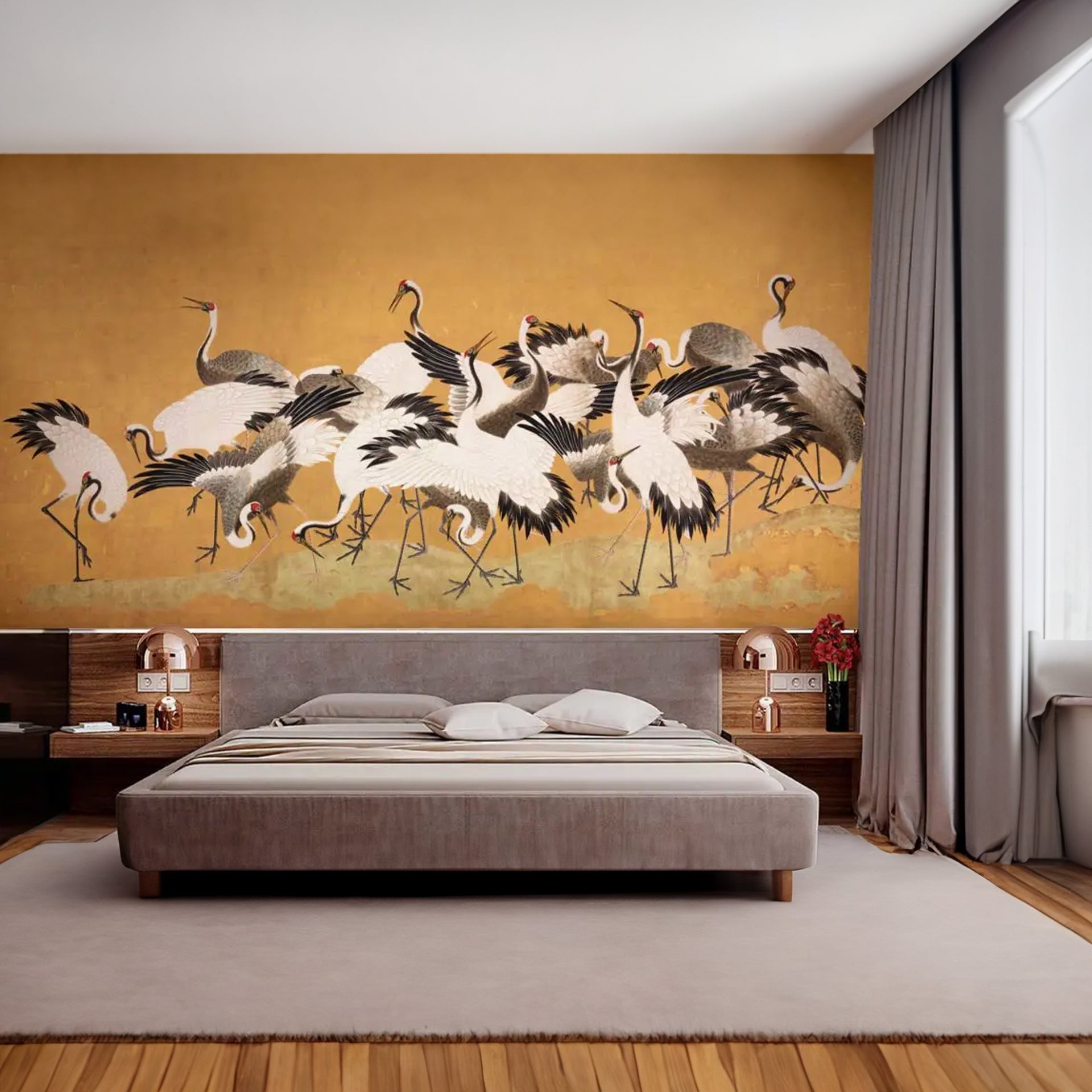 Crane birds wallpaper Mural