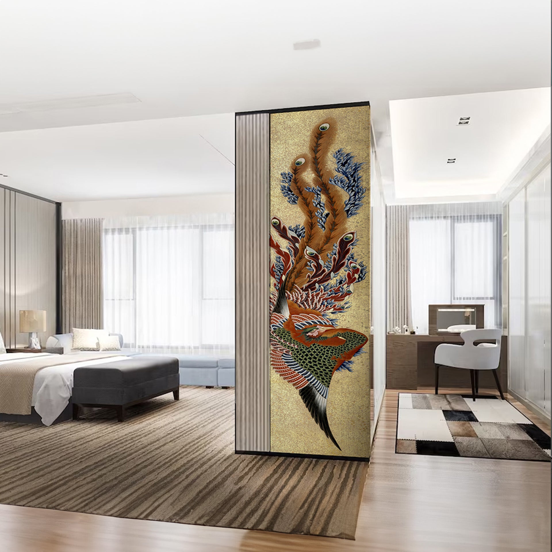 Royal Phoenix feather wallpaper for wall