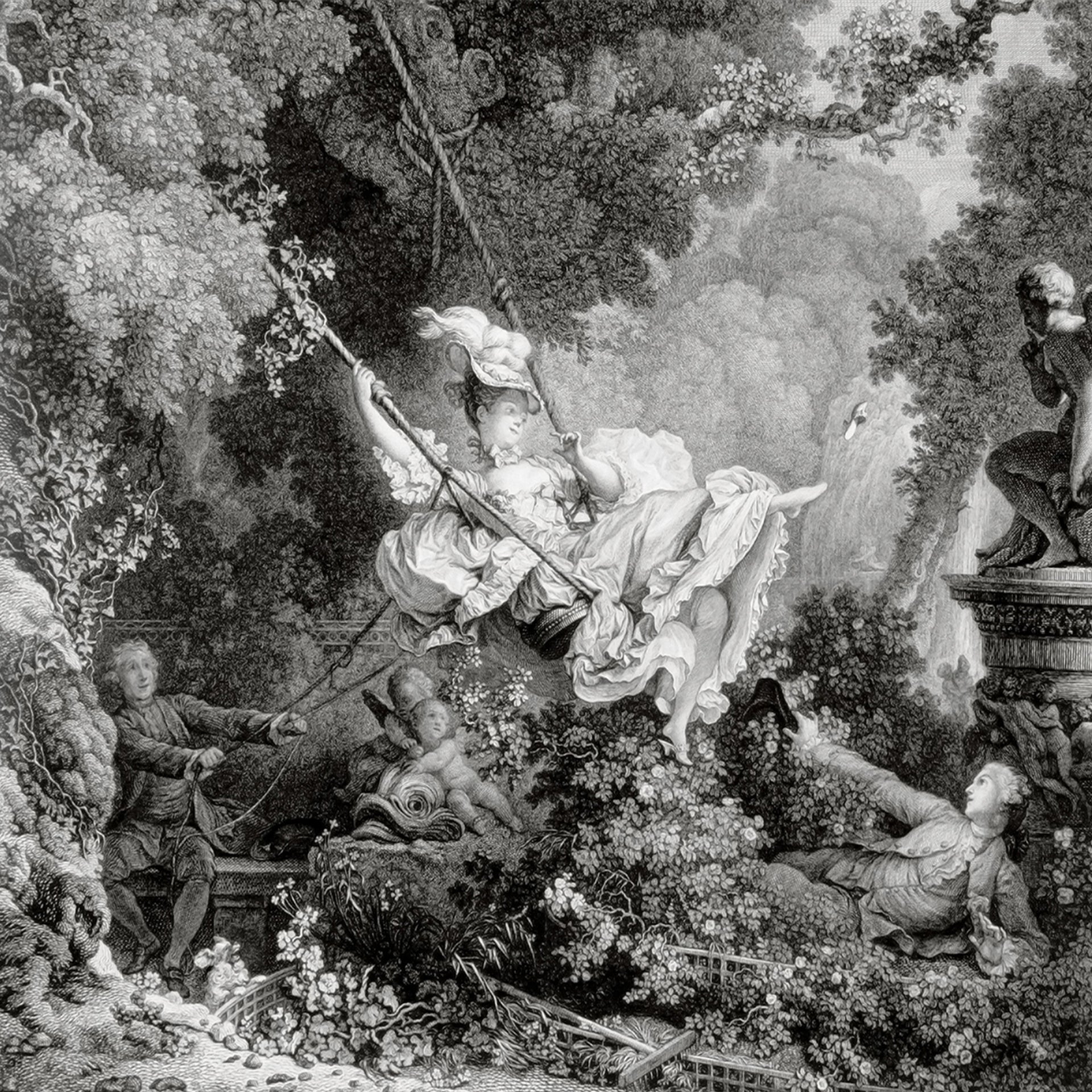 Summer swing historic art wallpaper