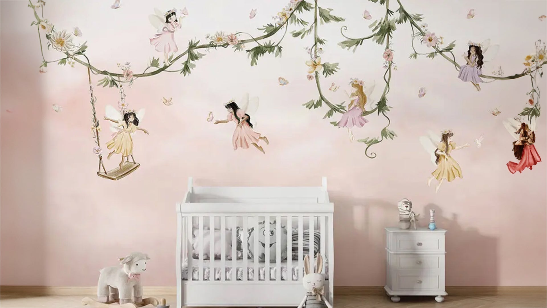 fairy sitting on branch wallpaper for girls