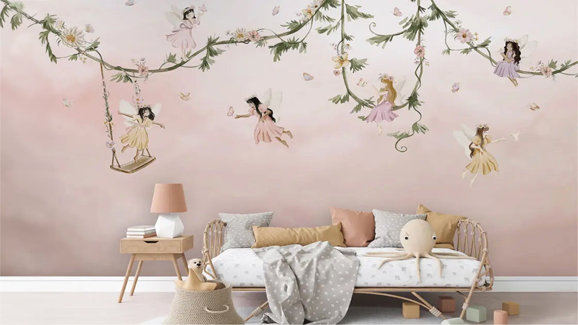 fairy sitting on branch wallpaper for girls