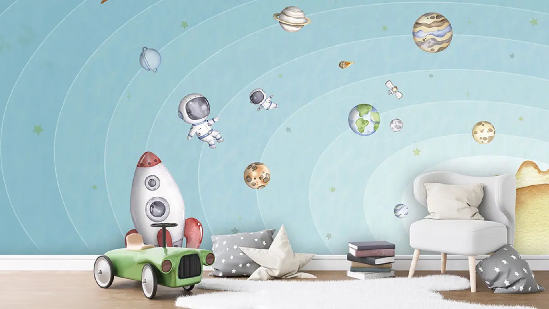 blue space wallpaper for kids