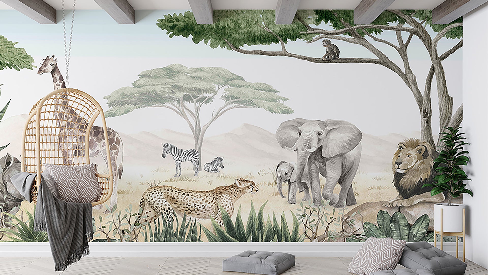 Savannah themed wallpaper for rooms