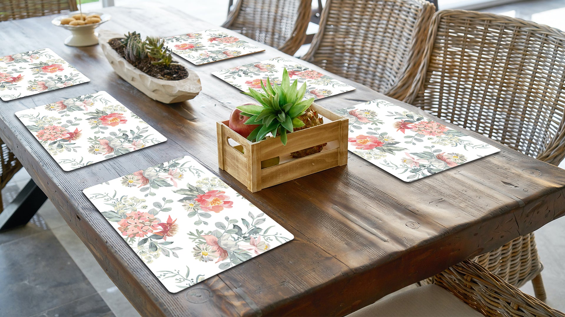 Vibrant Florals Premium Printed MDF Wooden Dining Table Mat