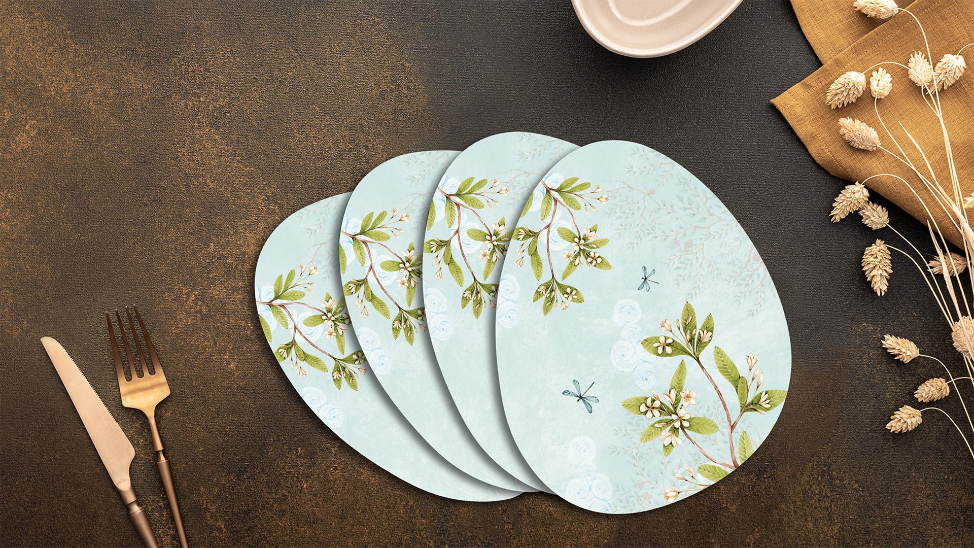 Butterfly Serenade Premium Printed MDF Wooden Dining Table Mat