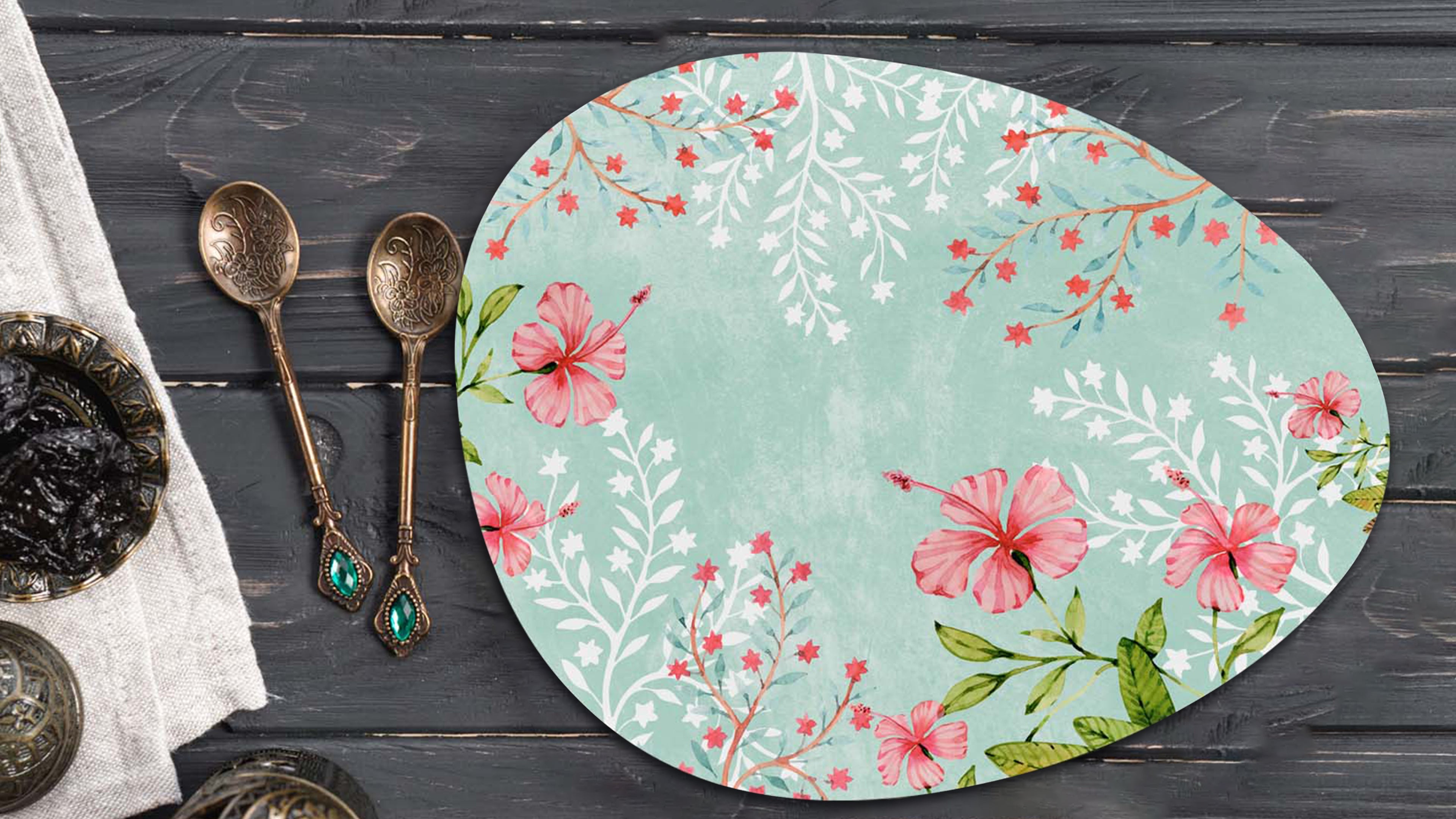 Fluttering Blossoms Premium Printed MDF Wooden Dining Table Mat