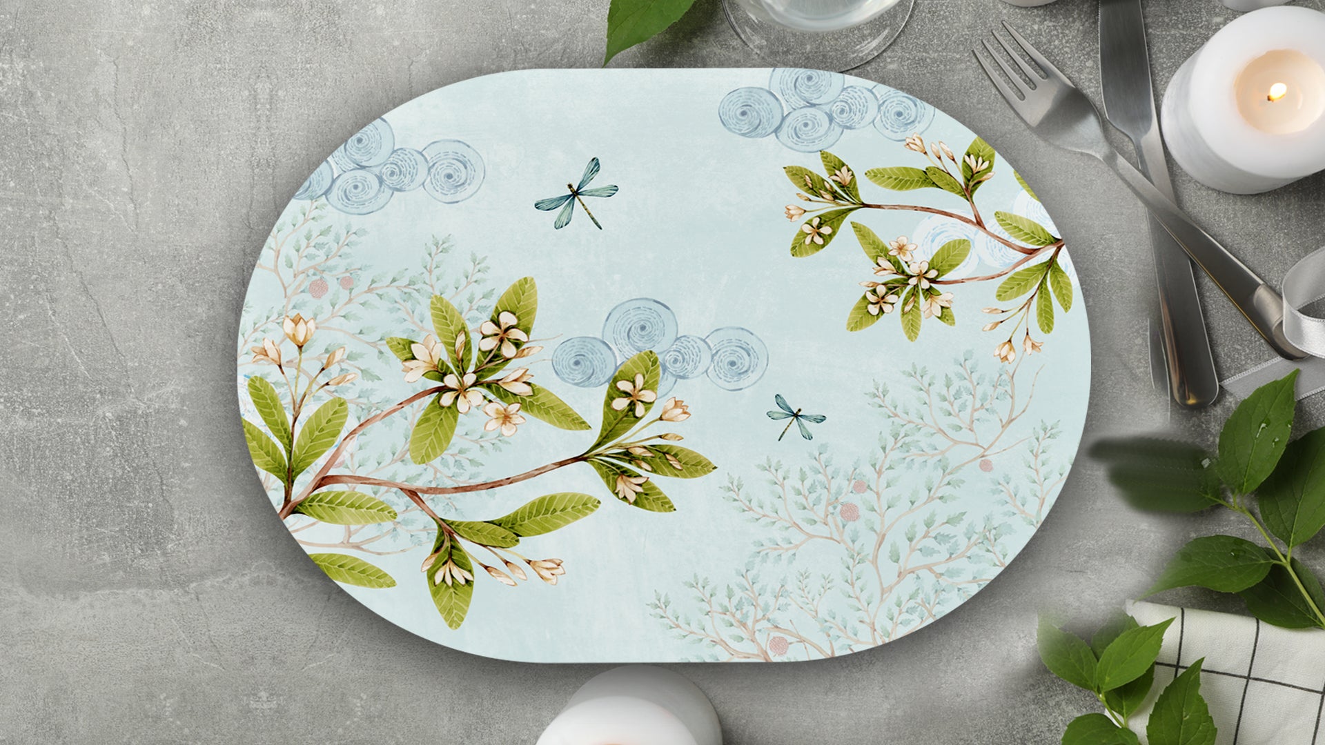 Butterfly Serenade Premium Printed MDF Wooden Dining Table Mat