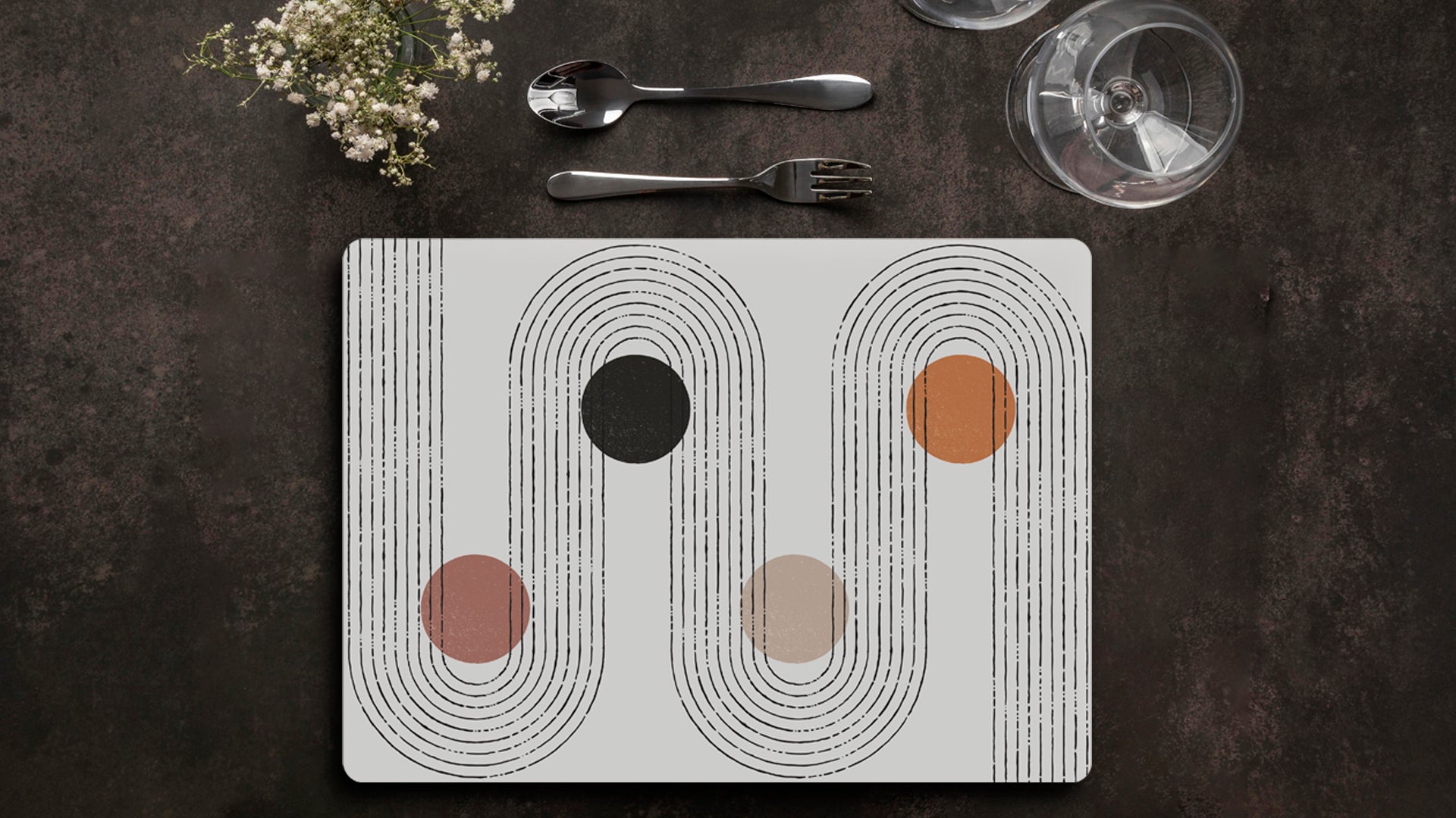 Spiral Nomadic Premium Printed MDF Wooden Dining Table Mat