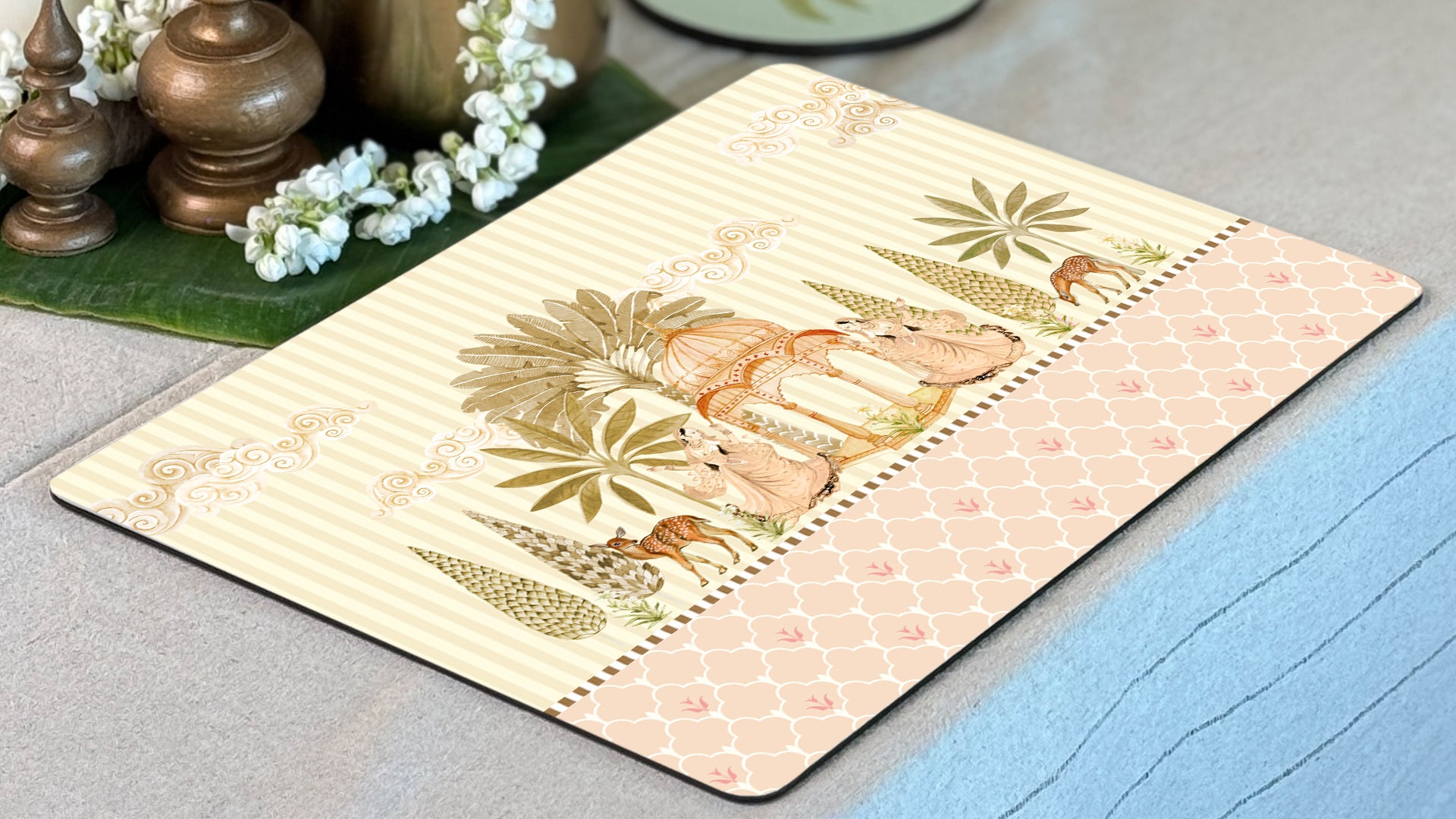 Elegant Gazebo:  Premium Wooden Table Mat