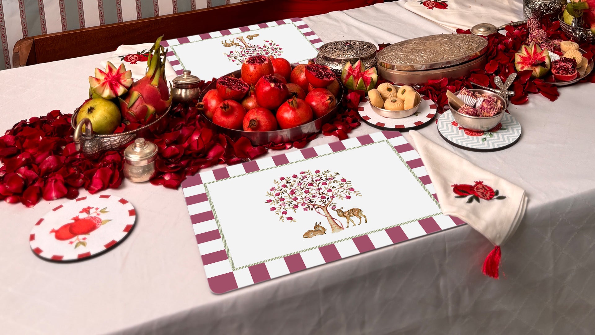 Blossoming Tree: Premium Wooden Table Mat