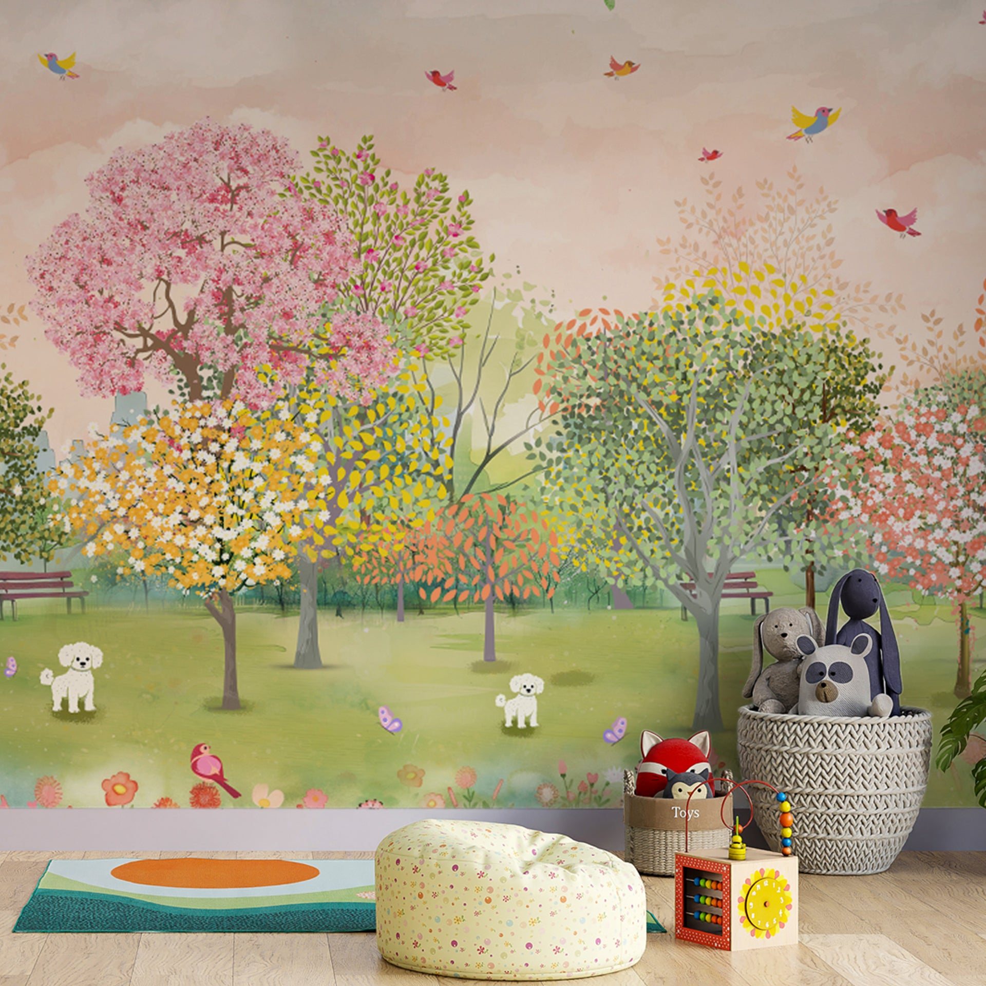 Spring In Japan: Whimsical Japanese Garden Wallpaper