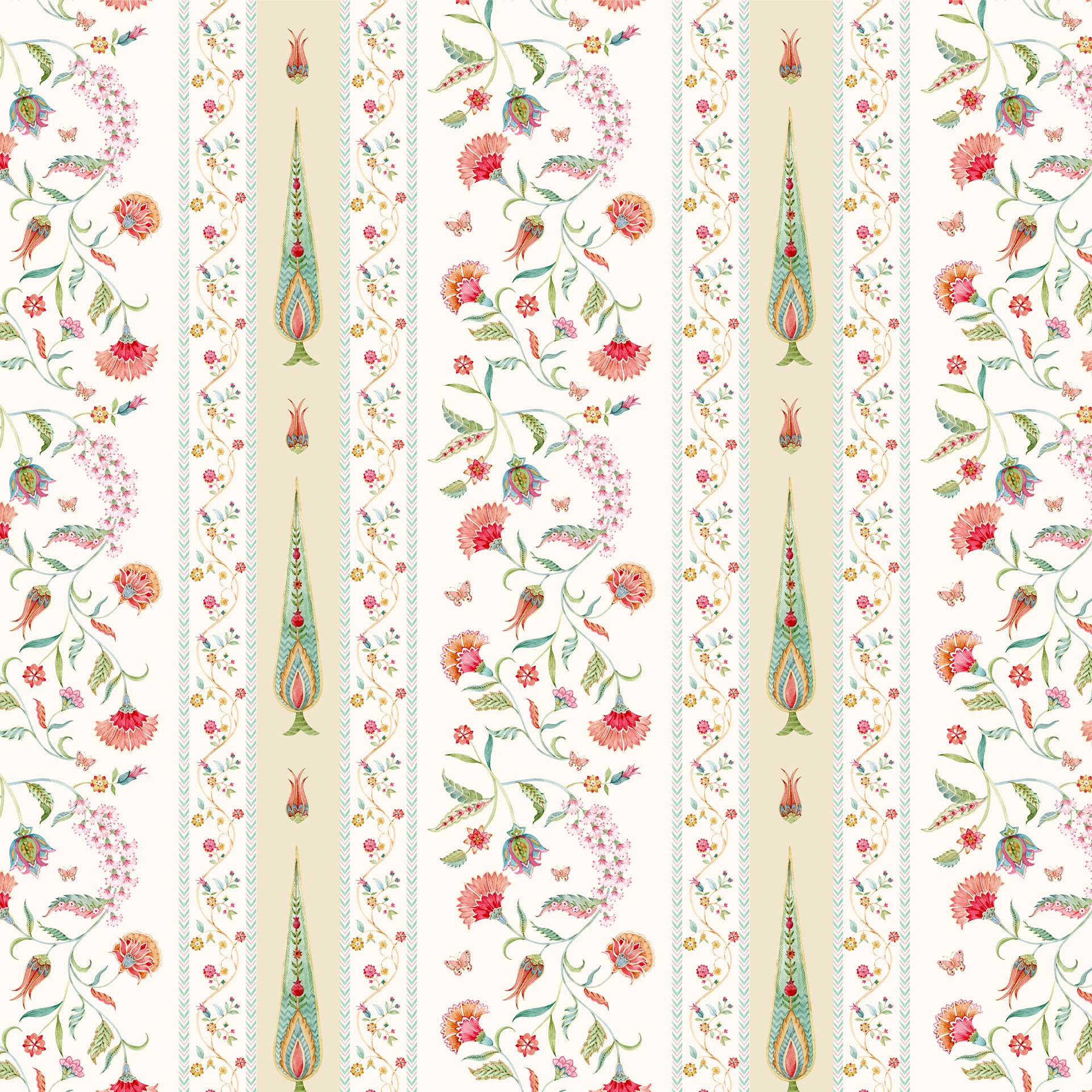 Chintz Whispers: Elegant Floral Wallpaper Design In Vibrant Colors