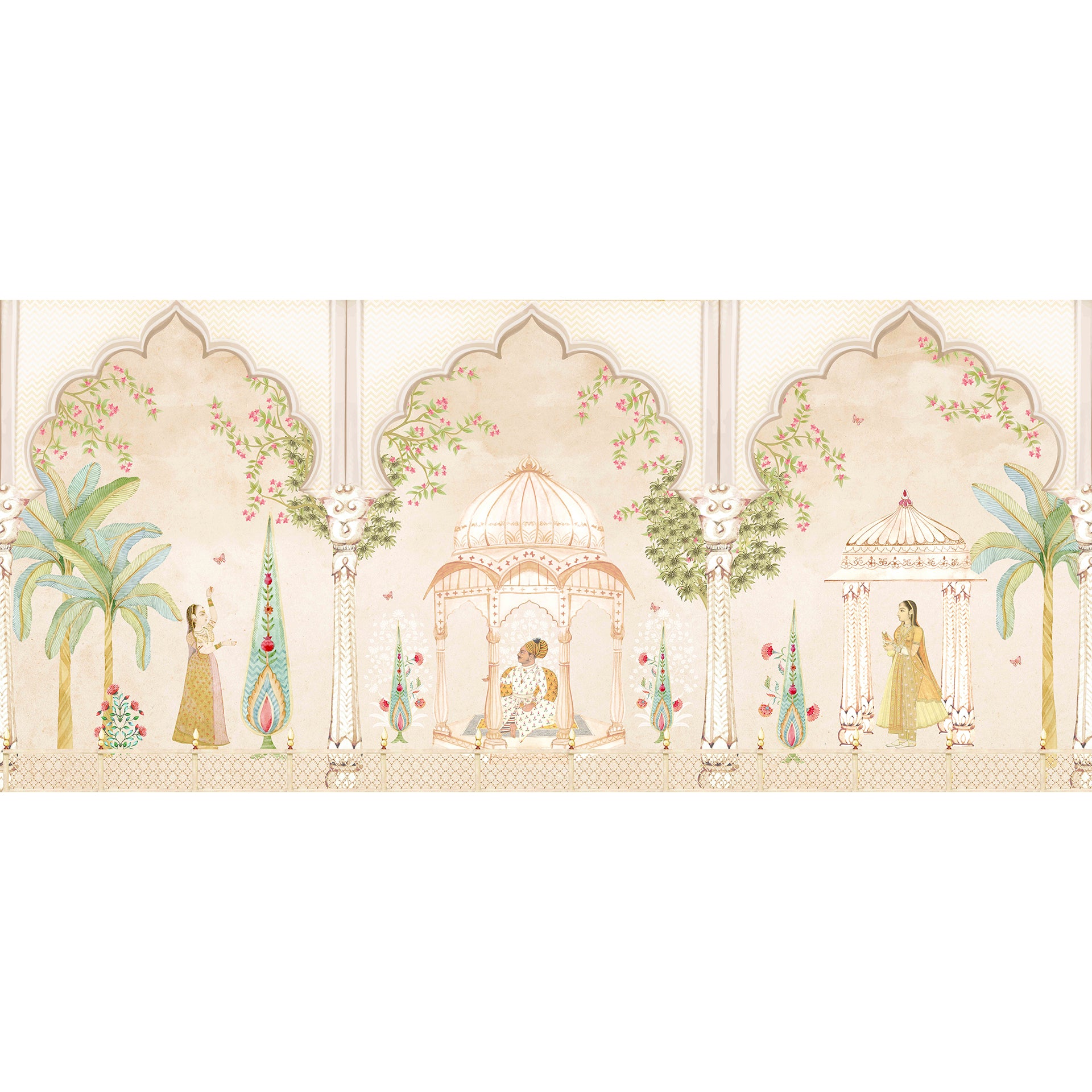 A Royal Gathering: Indian Heritage Wallpaper With Cultural Motifs & Ornate Art