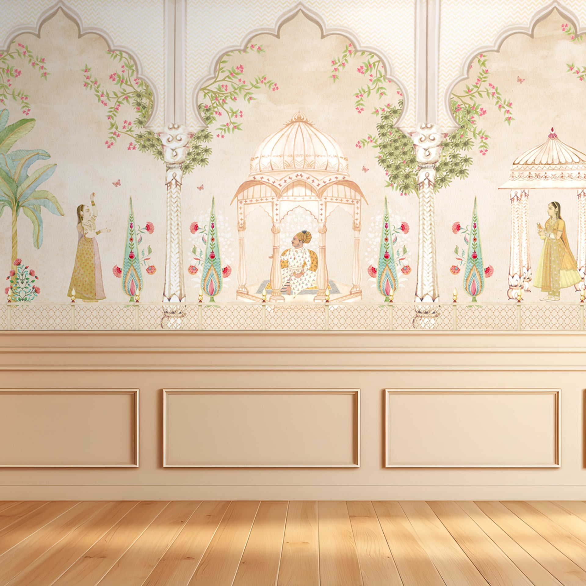 A Royal Gathering: Indian Heritage Wallpaper With Cultural Motifs & Ornate Art