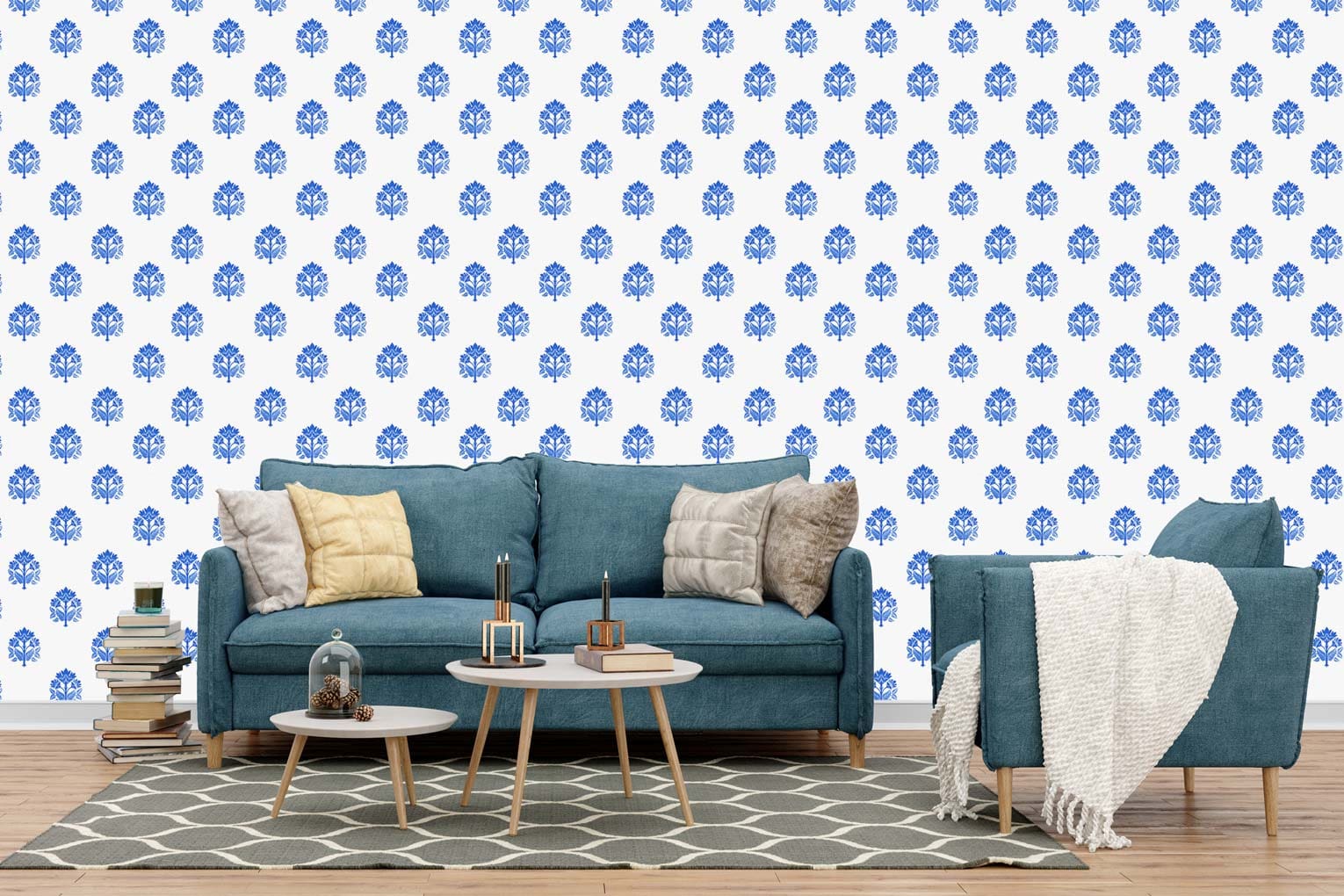 Blue Abstract Wallpaper Design for Rooms  lifencolors