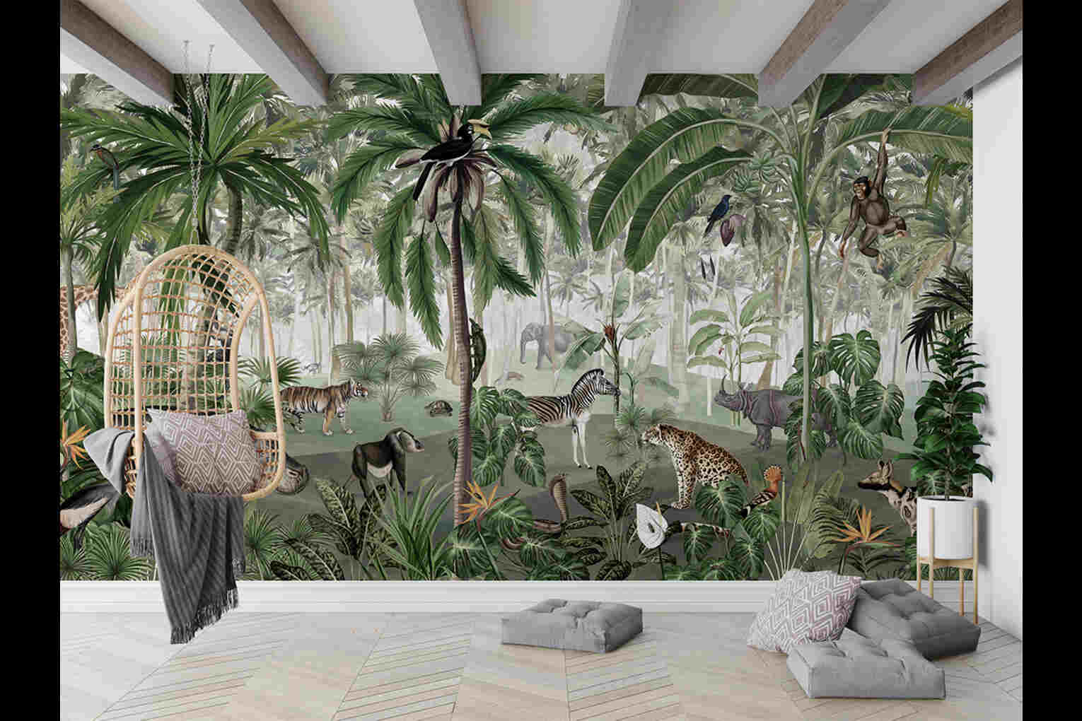 Transform Your Childs Room with 3D Jungle Animals Wallpaper  Paper Plane  Design